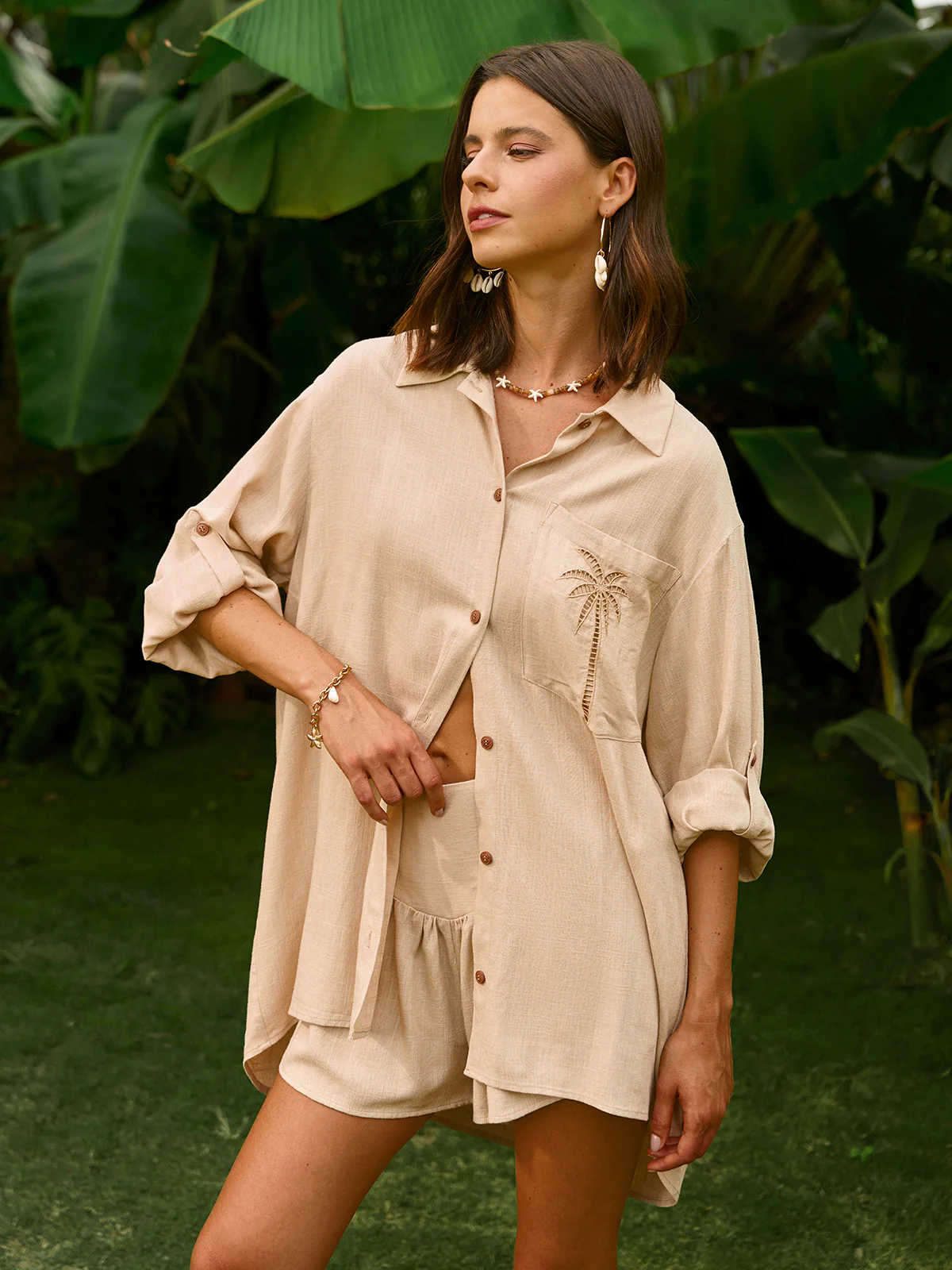 Embroidered Detail Shorts Set - Image 5