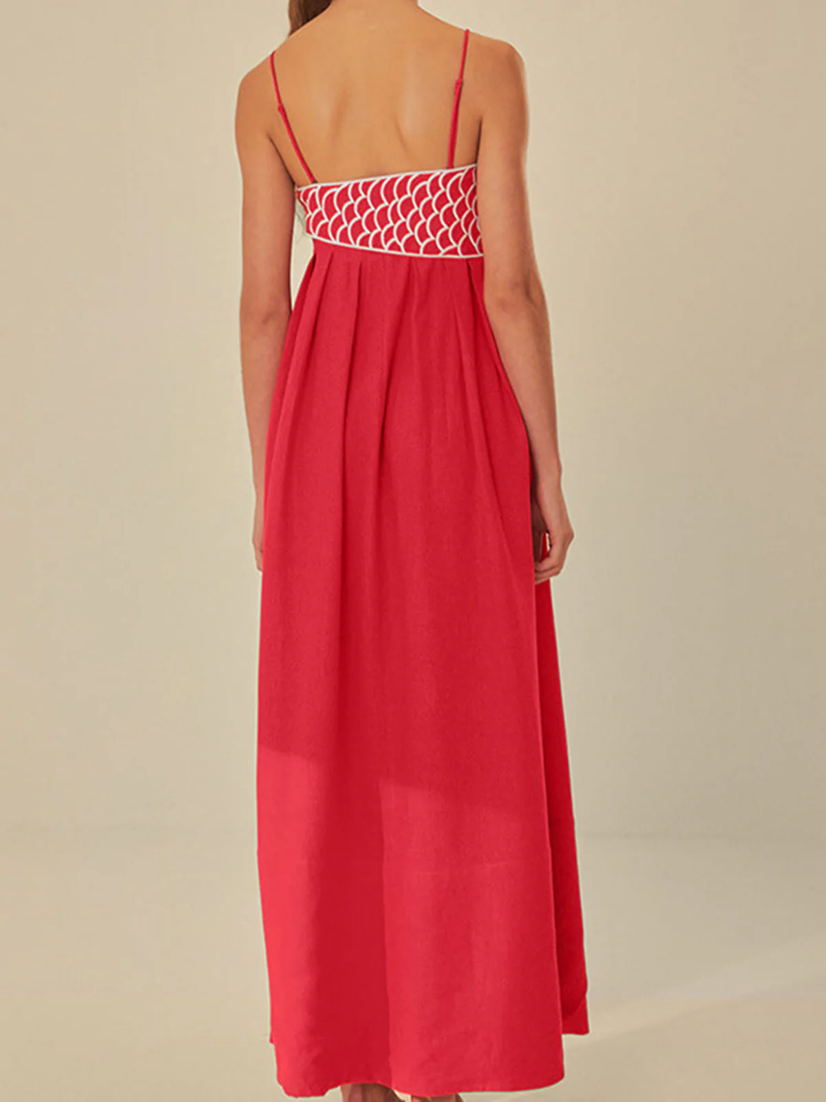 Embroidered Fish Semi-Sheer Cami Dress - Image 4