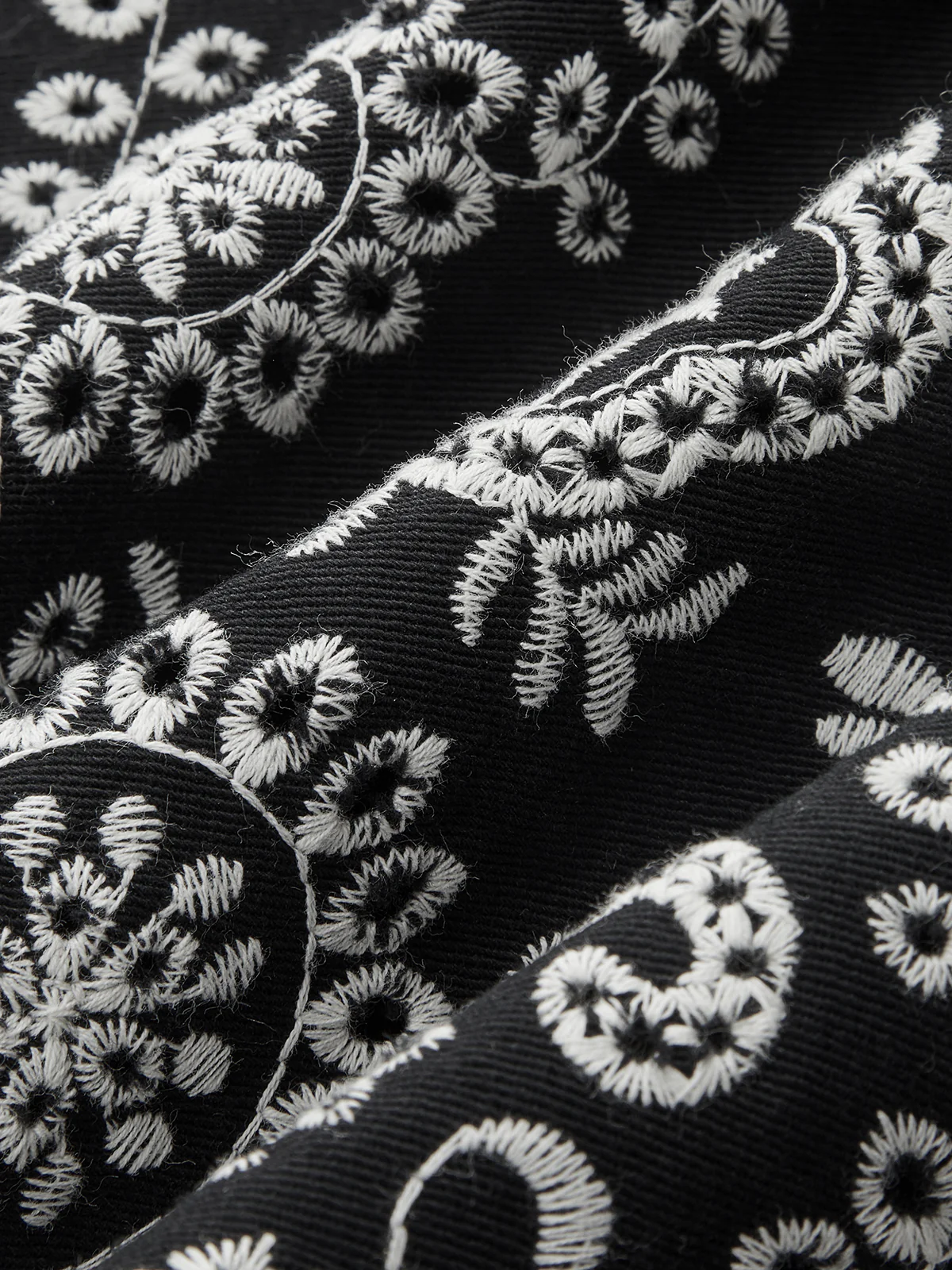 Embroidered Floral Cotton Top Mini Skirt Set - Image 6