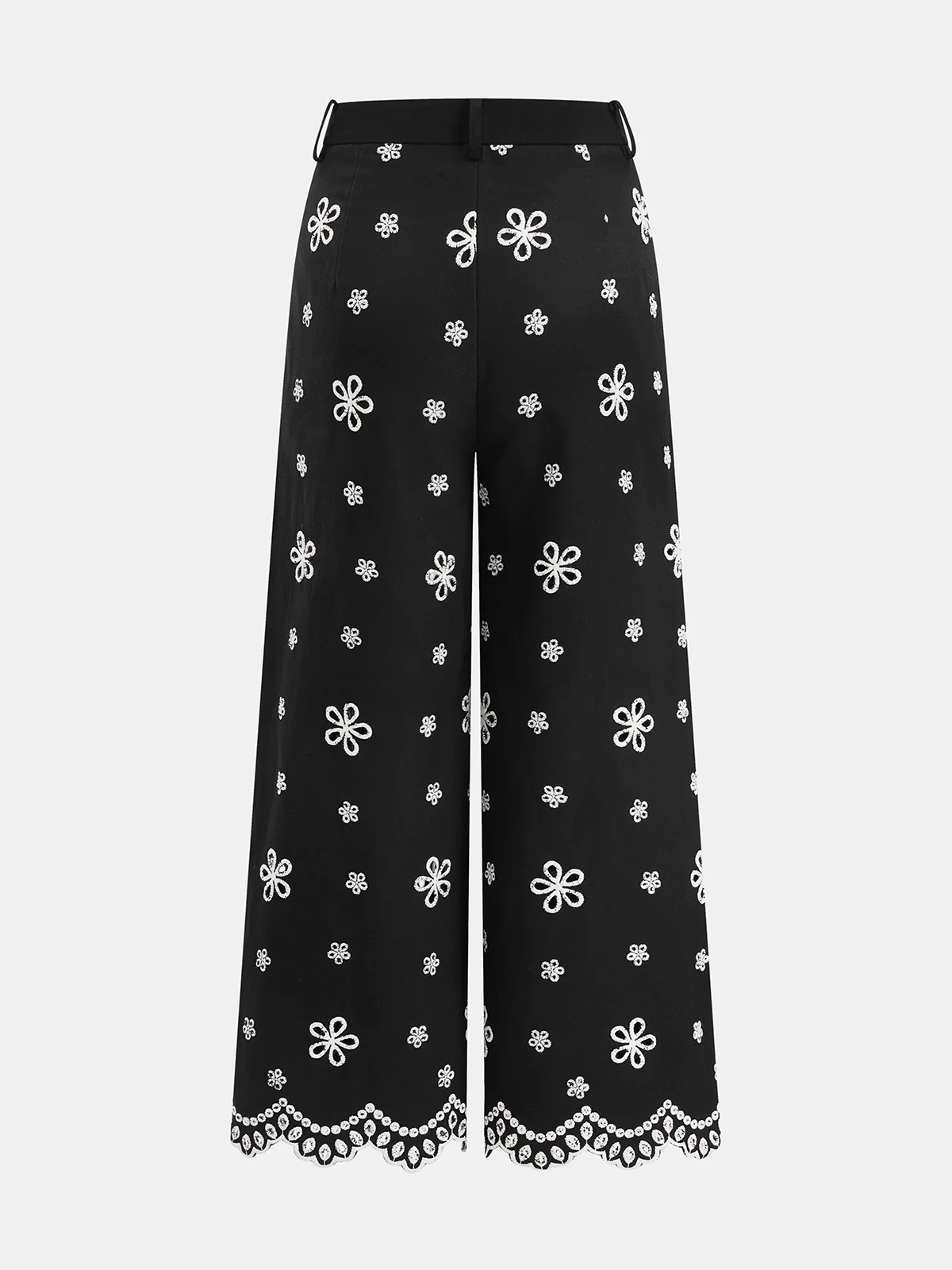Embroidered Floral Cotton Top & Pants Set - Image 6