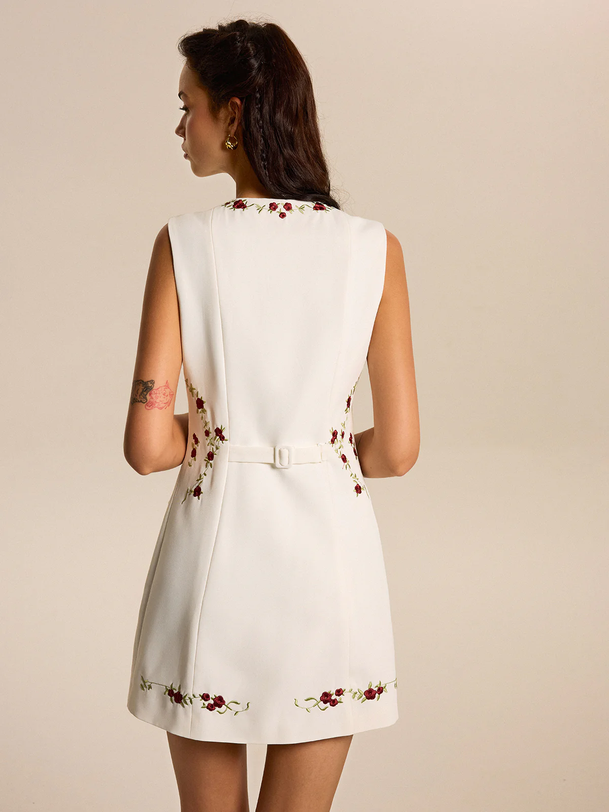 Embroidered Floral Mini Dress - Image 6