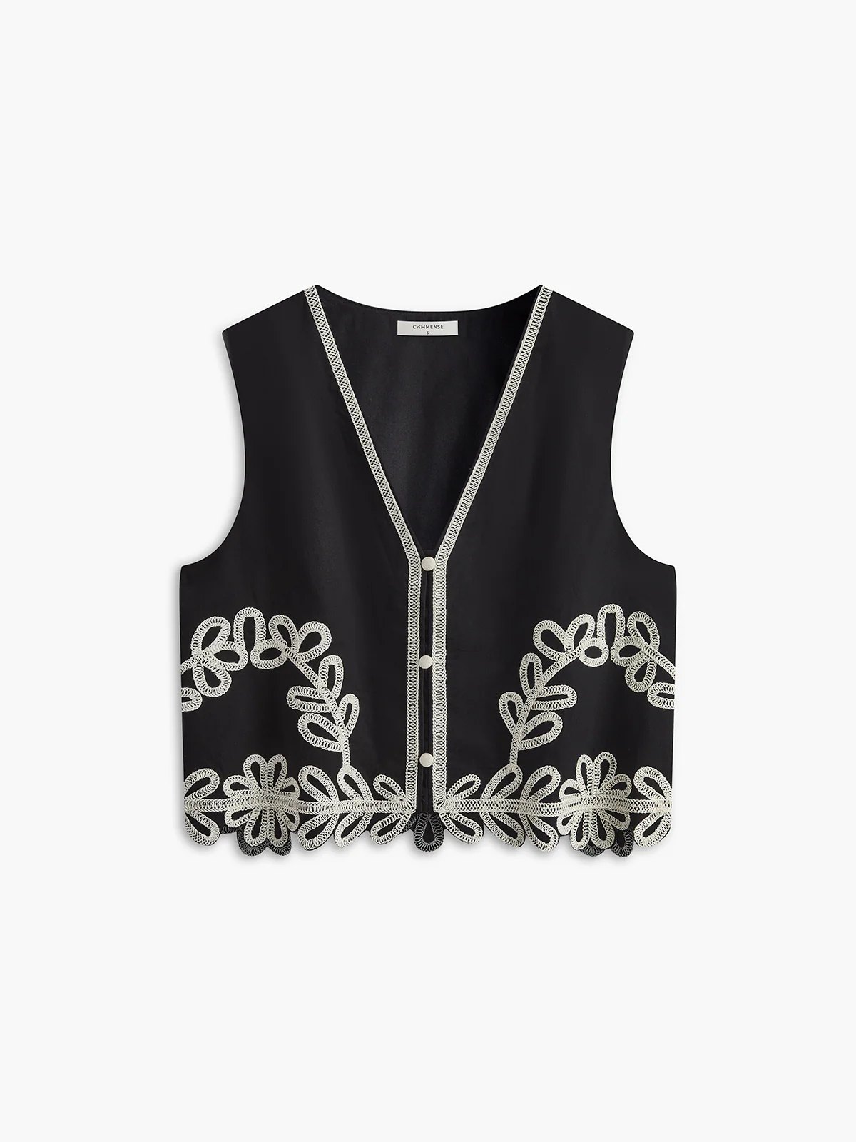 Embroidery Sleeveless Zipper Skirt Set - Image 5