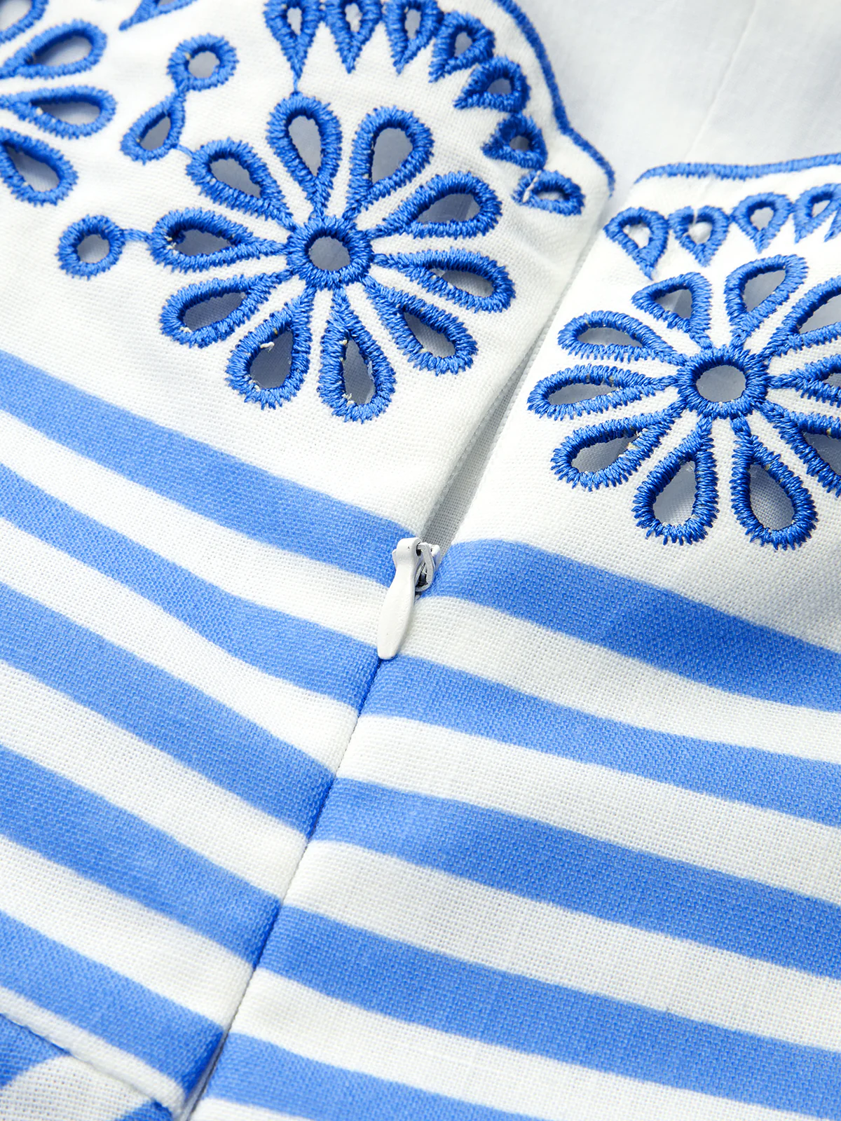 Embroidery Striped Cami Midi Dress - Image 4