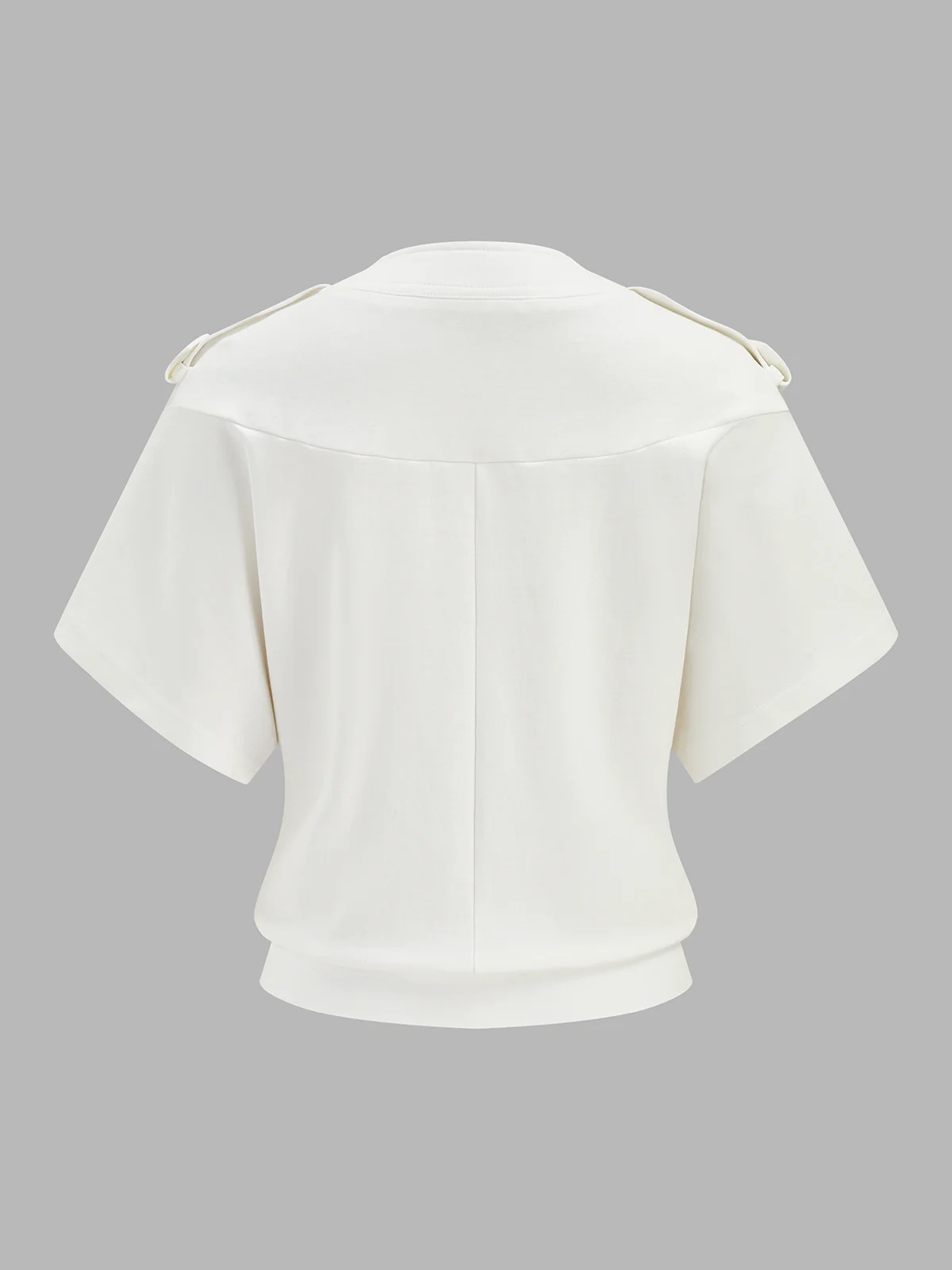 Epaulet Detail Half-Zip Short Sleeve Sweatshirt - Image 2