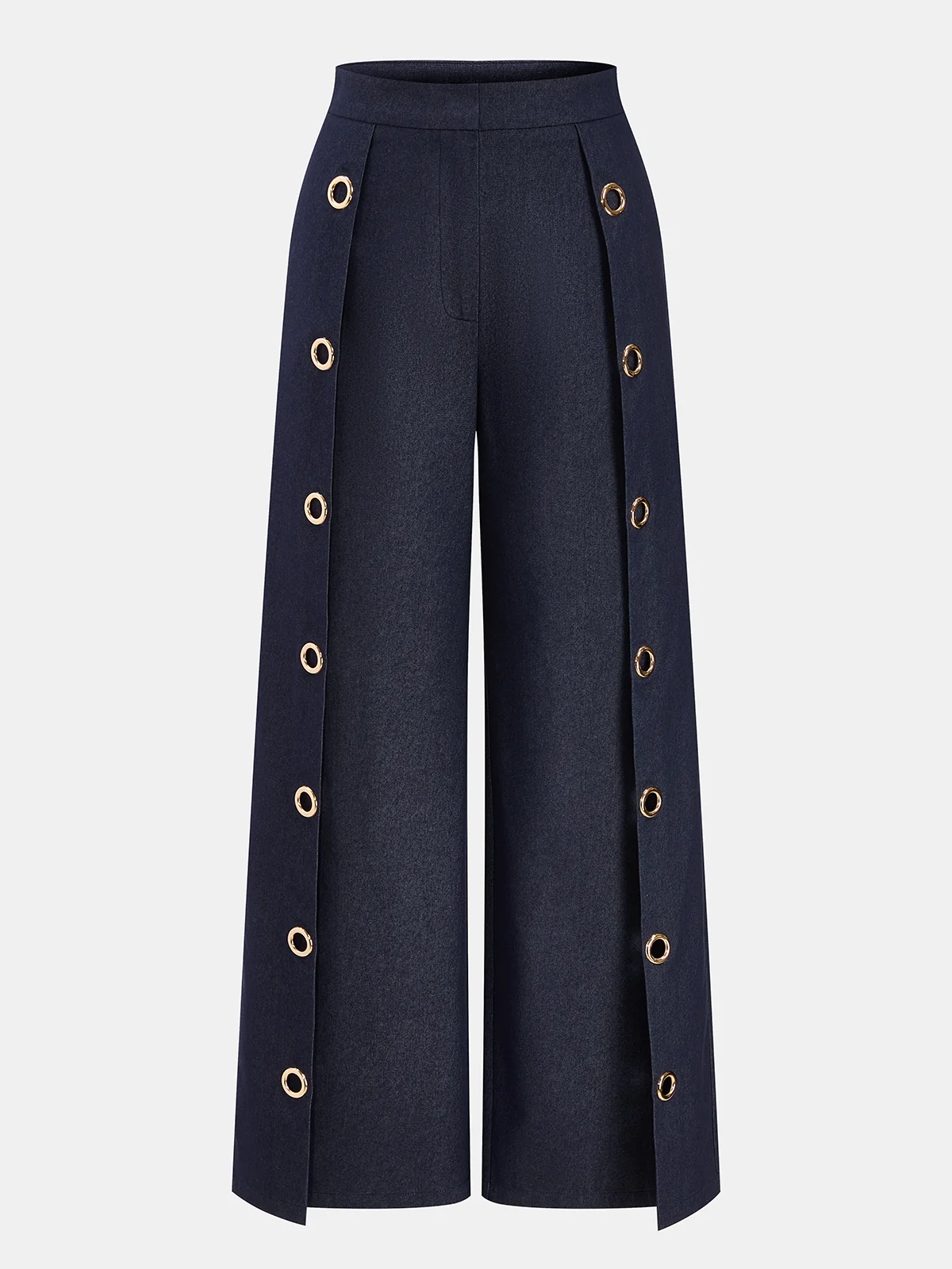 Eyelet Detail Wide Leg Pants