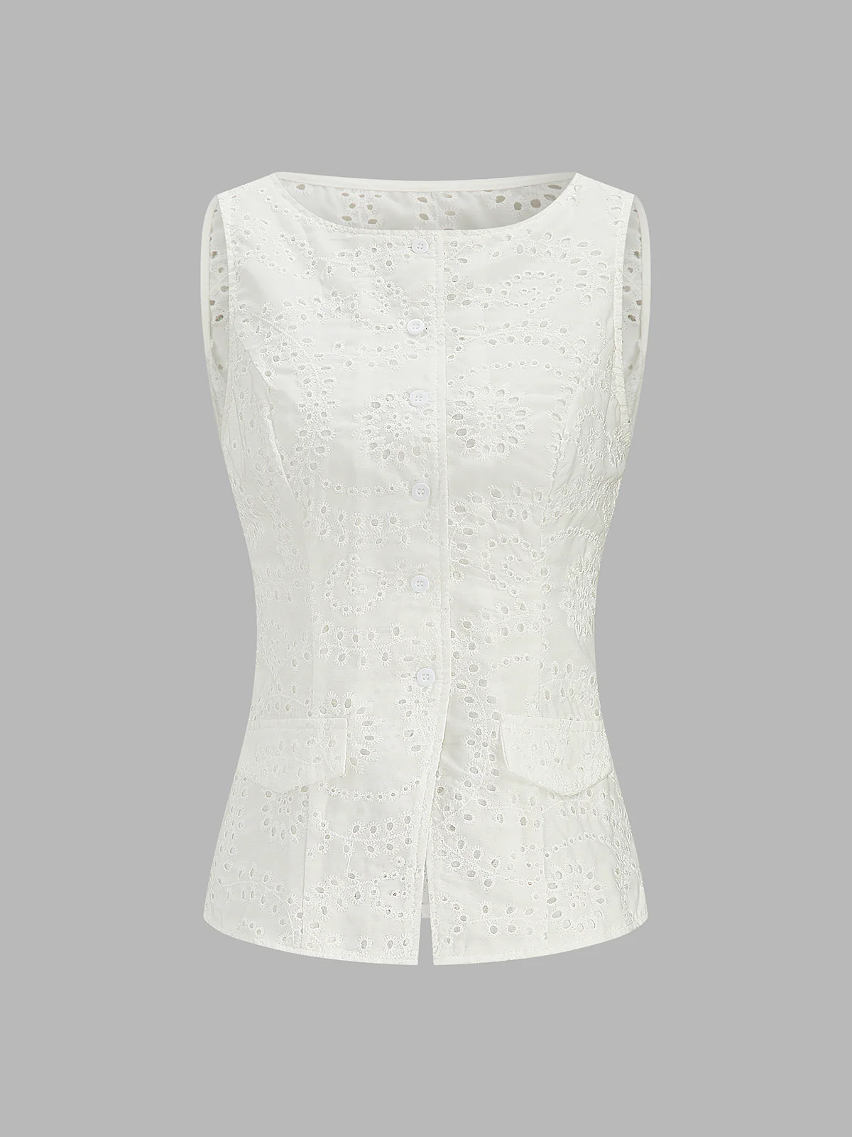 Eyelet Embroidered Tank Top & Shorts Set - Image 2