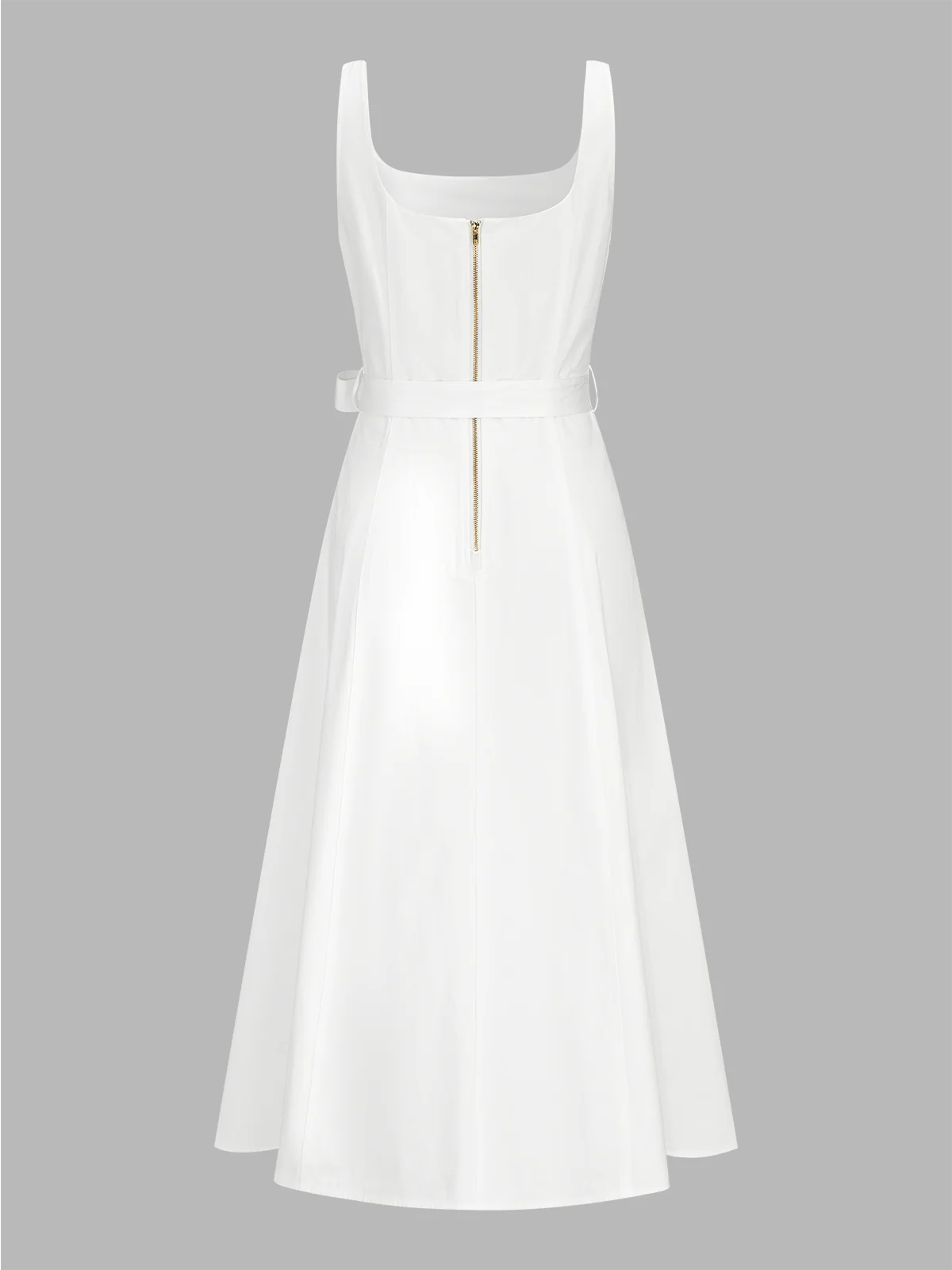 Eyelet Embroidery Belted Square Neck Maxi Dress - Image 2