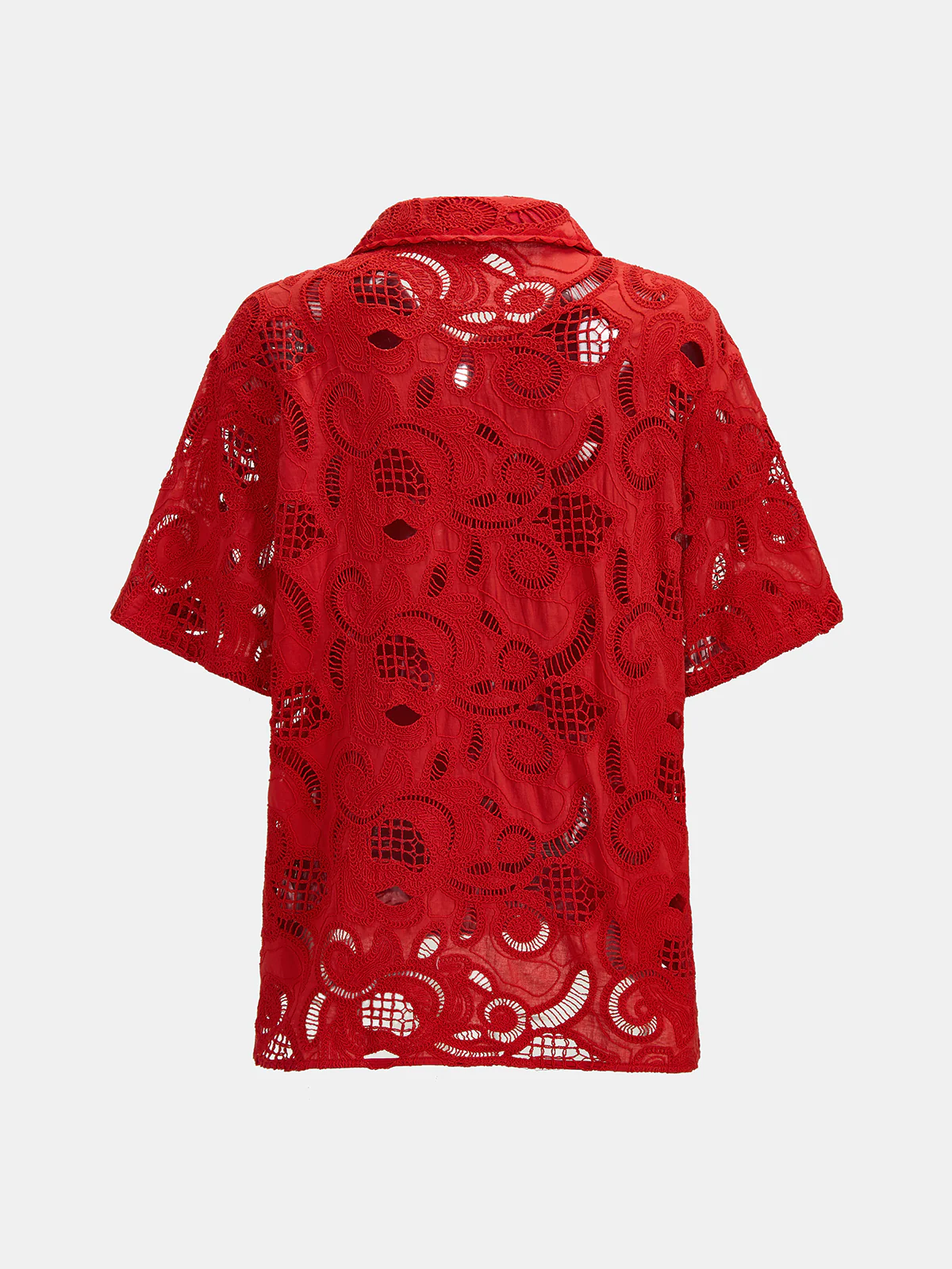 Eyelet Embroidery Button-Up Shirt - Image 3