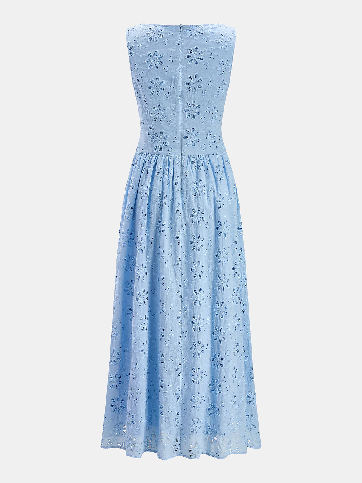 Eyelet Embroidery Sleeveless Midi Dress - Image 2