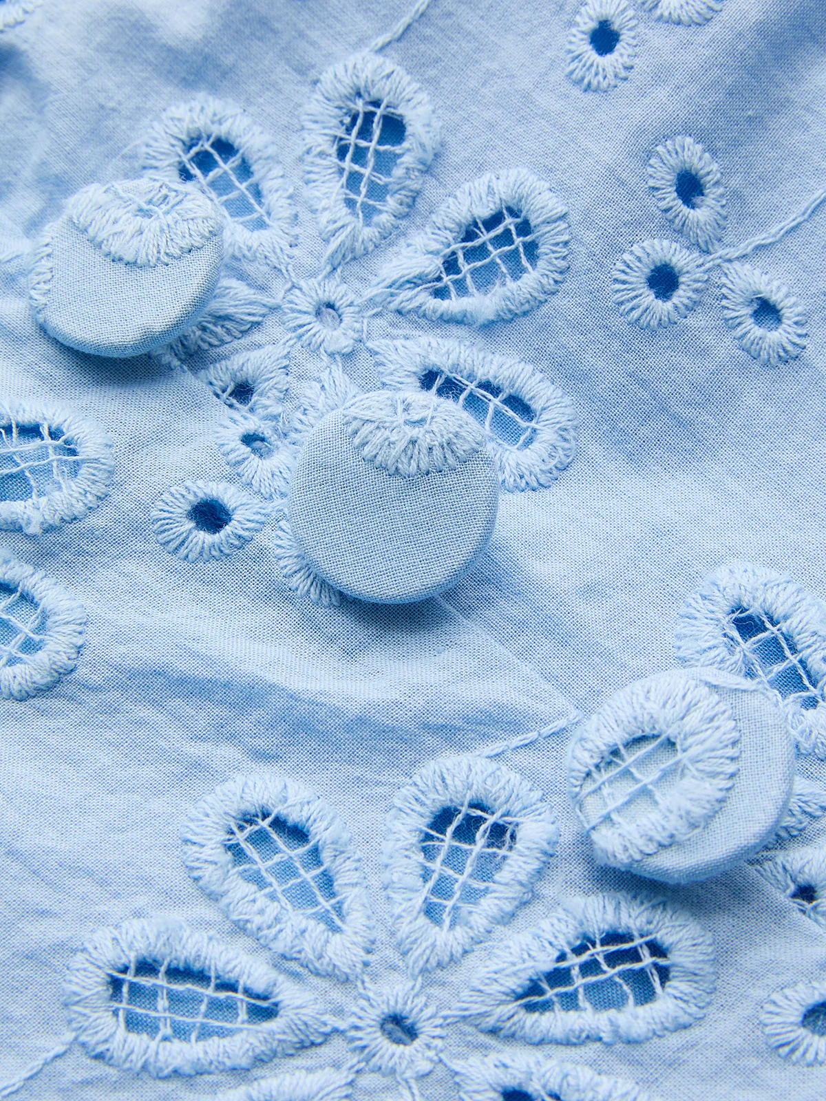 Eyelet Embroidery Sleeveless Midi Dress - Image 3