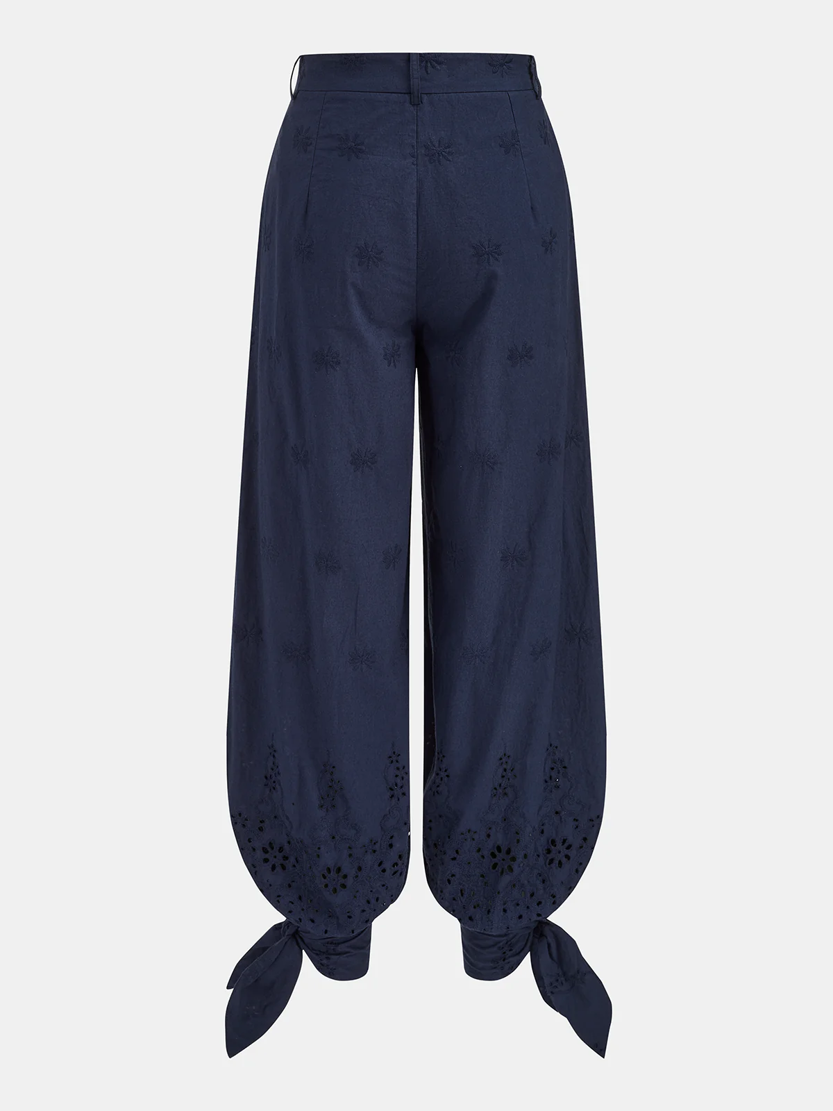 Eyelet Embroidery Top & Tie-Cuff Pants Set - Image 6
