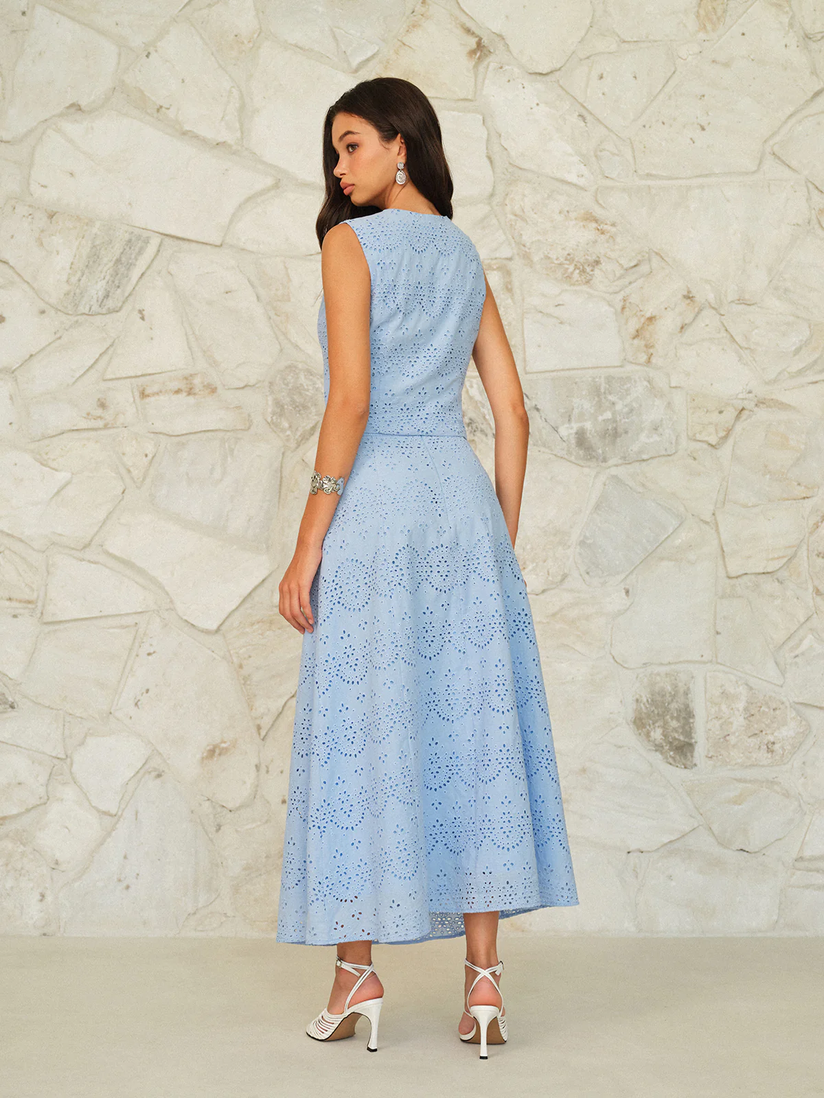 Eyelet Pattern Maxi Skirt - Image 4