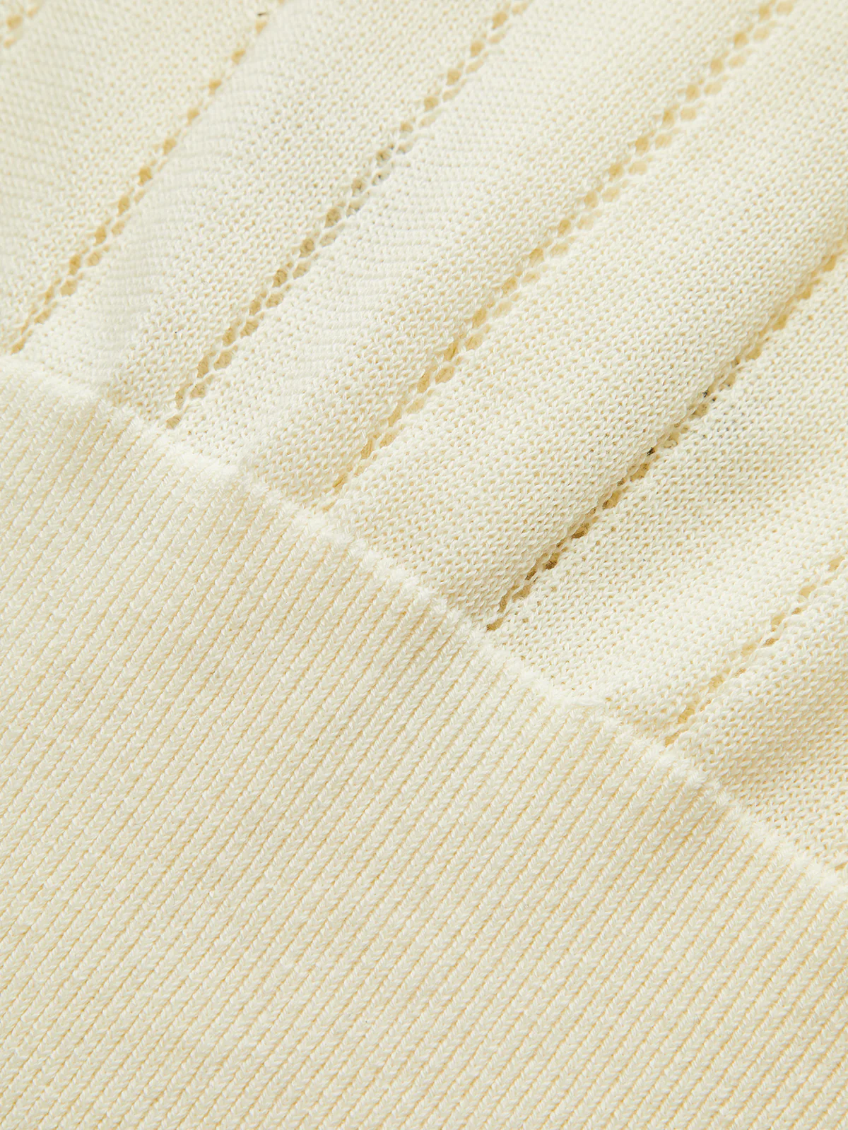 Eyelet-Striped Waist-Cinched Knit Cardigan - Image 4