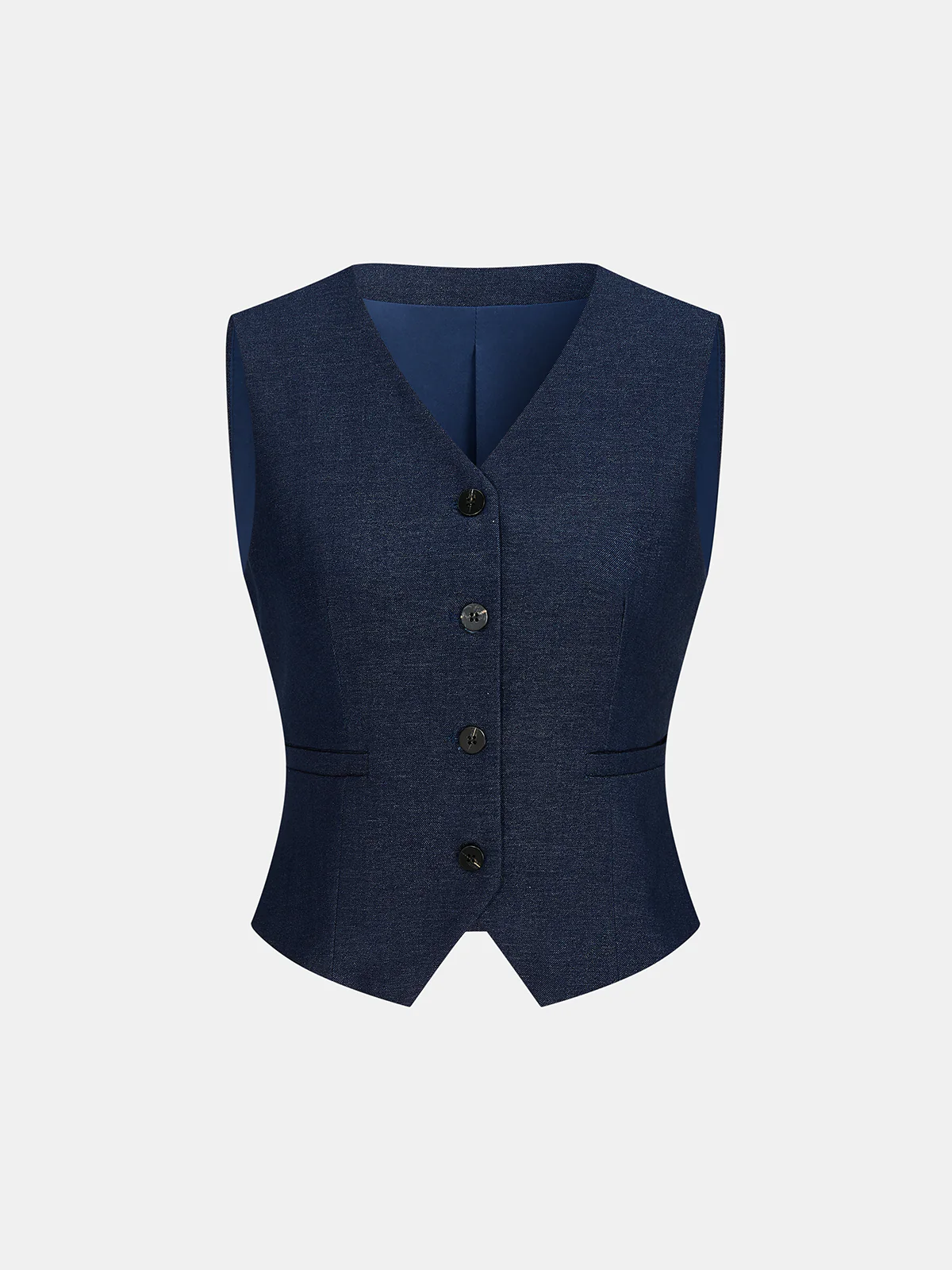 Faux Denim Tailored Vest - Image 2