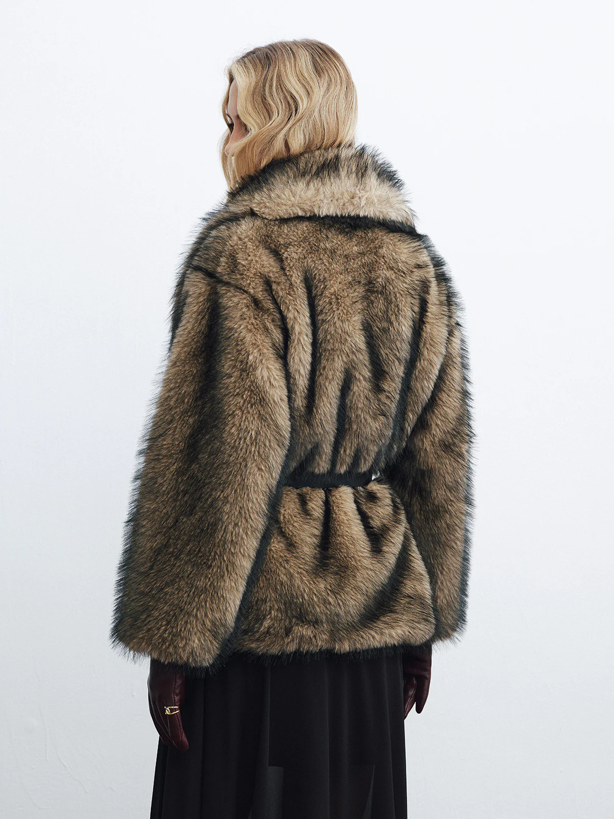 Faux Fur Belted Coat - Image 5