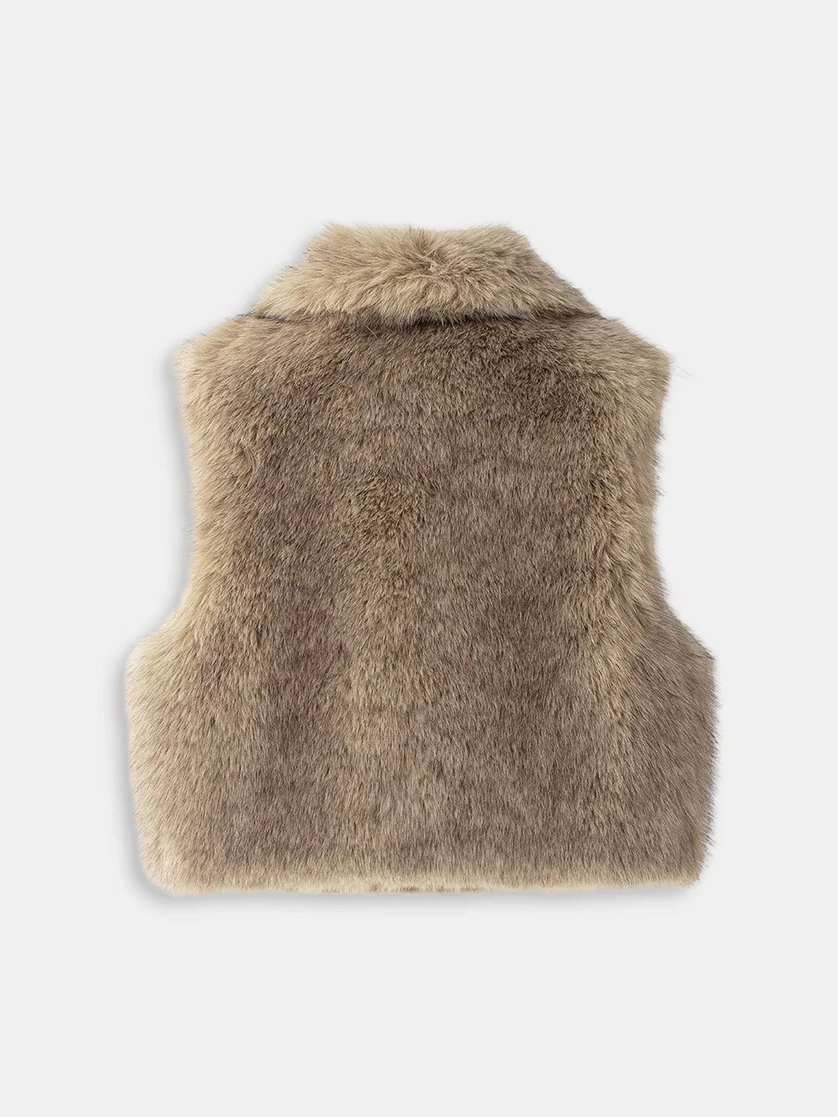 Faux Fur Sleeveless Vest without Belt - Image 6