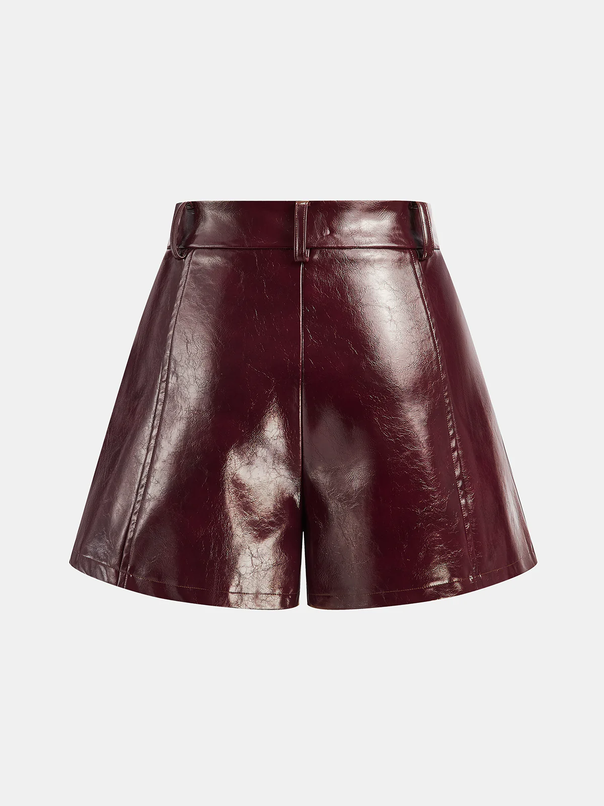 Faux Leather A-Line Shorts - Image 2