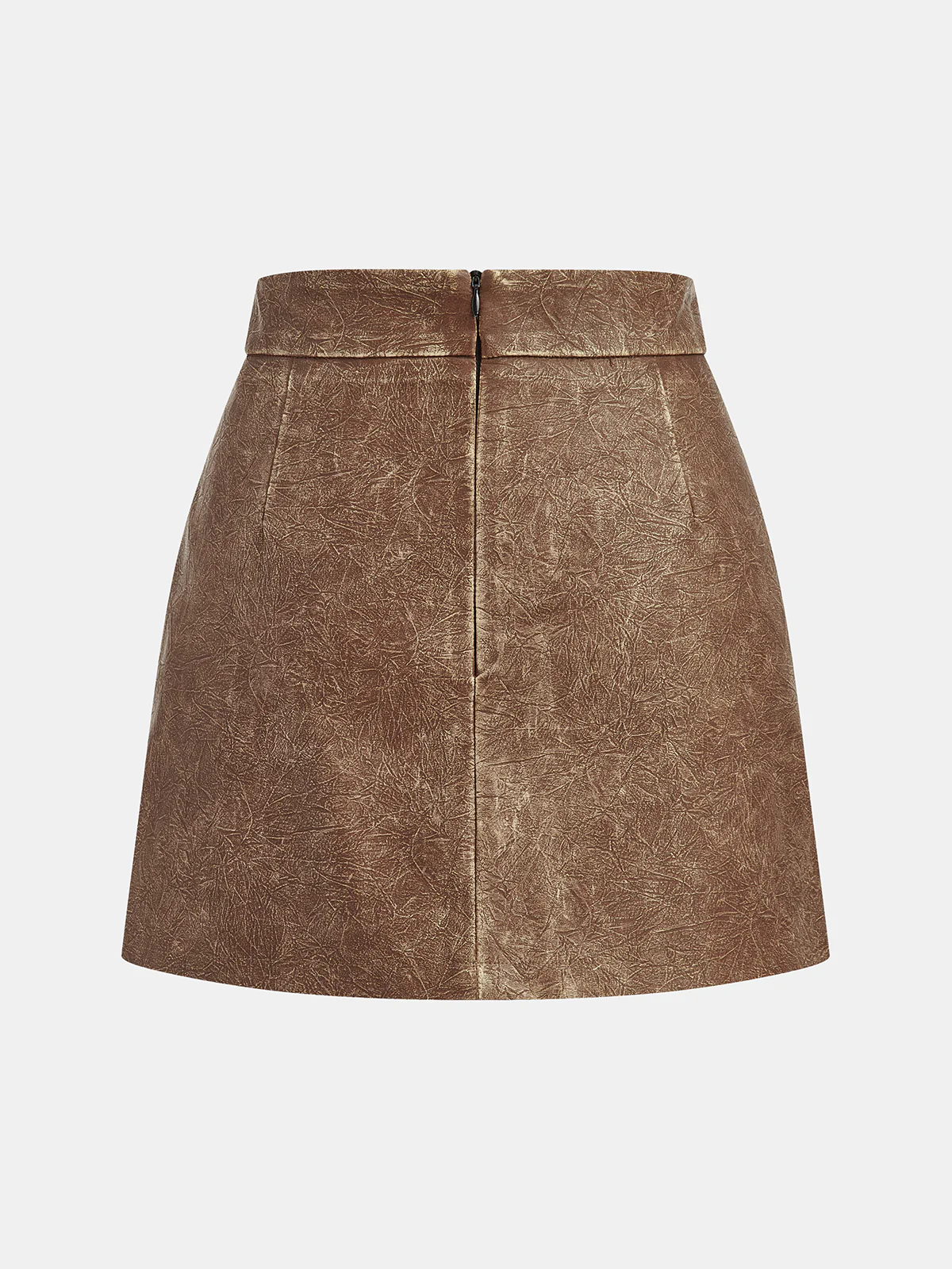 Faux Leather Belted Mini Skirt - Image 2