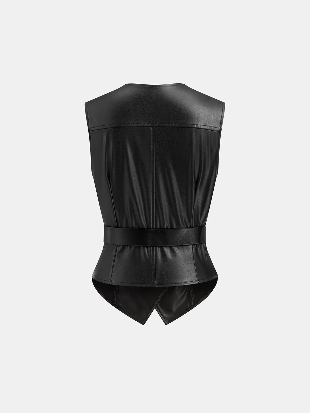 Faux Leather Belted Vest - Image 4