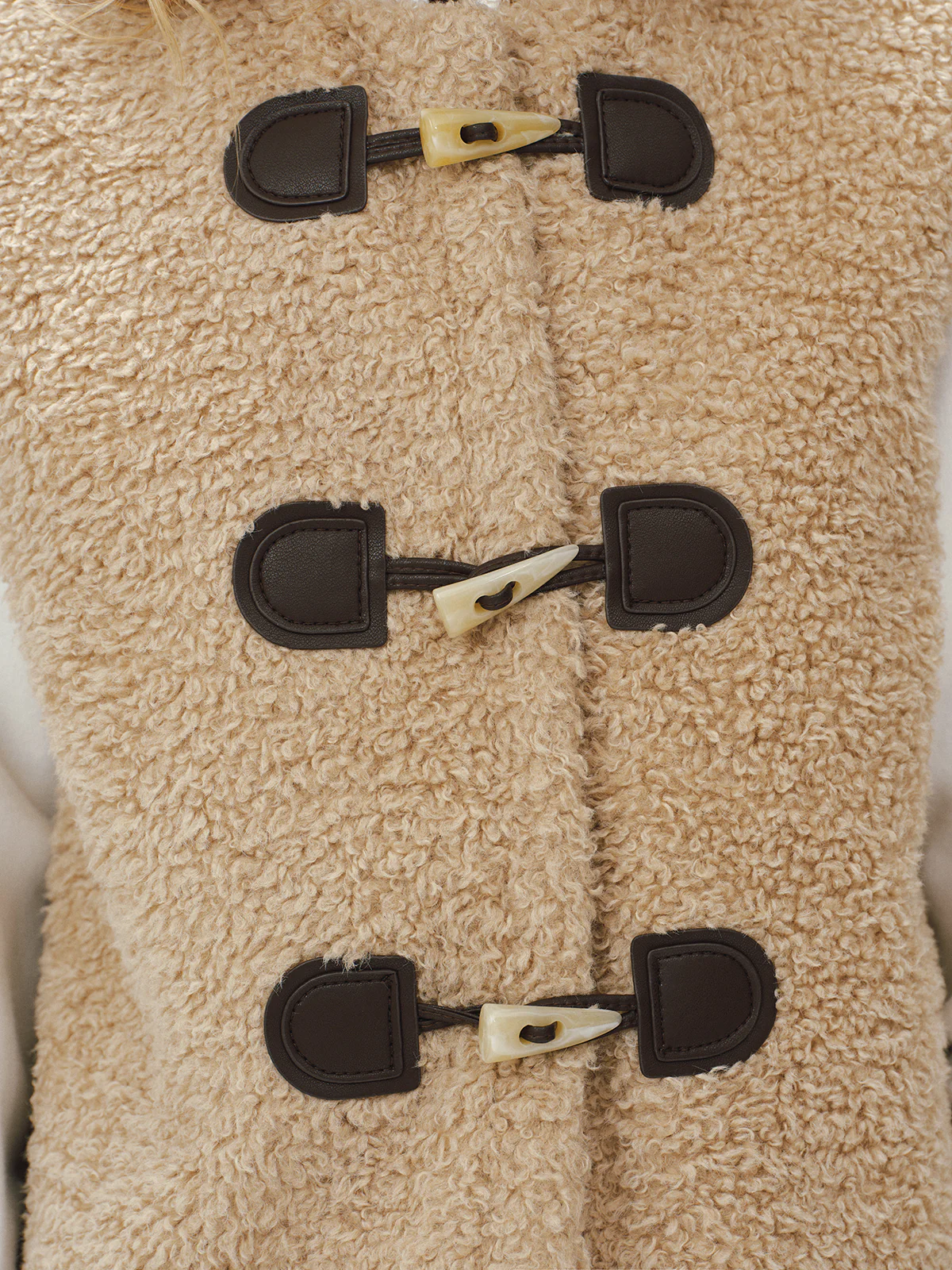 Faux Leather Buckle Fleece Sleeveless Vest - Image 4