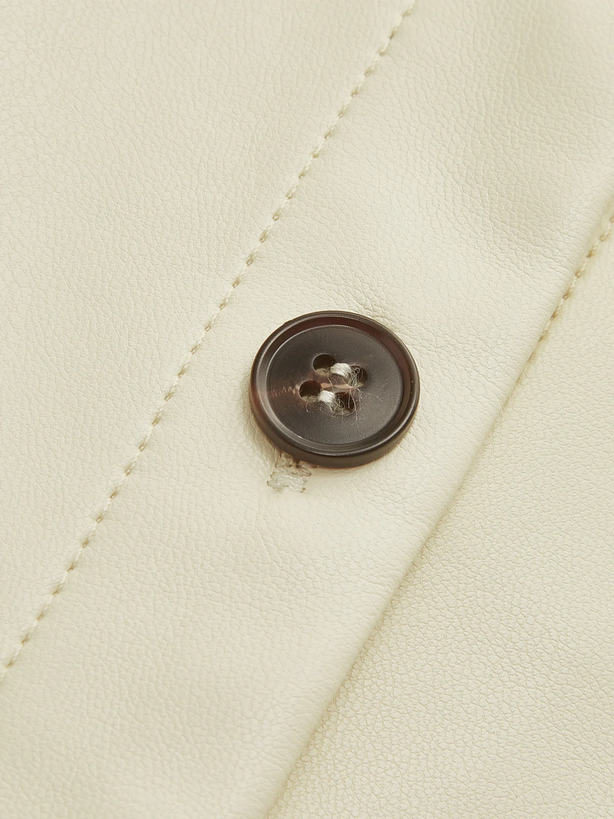 Faux Leather Button Polo Shirt Without Belt - Image 5
