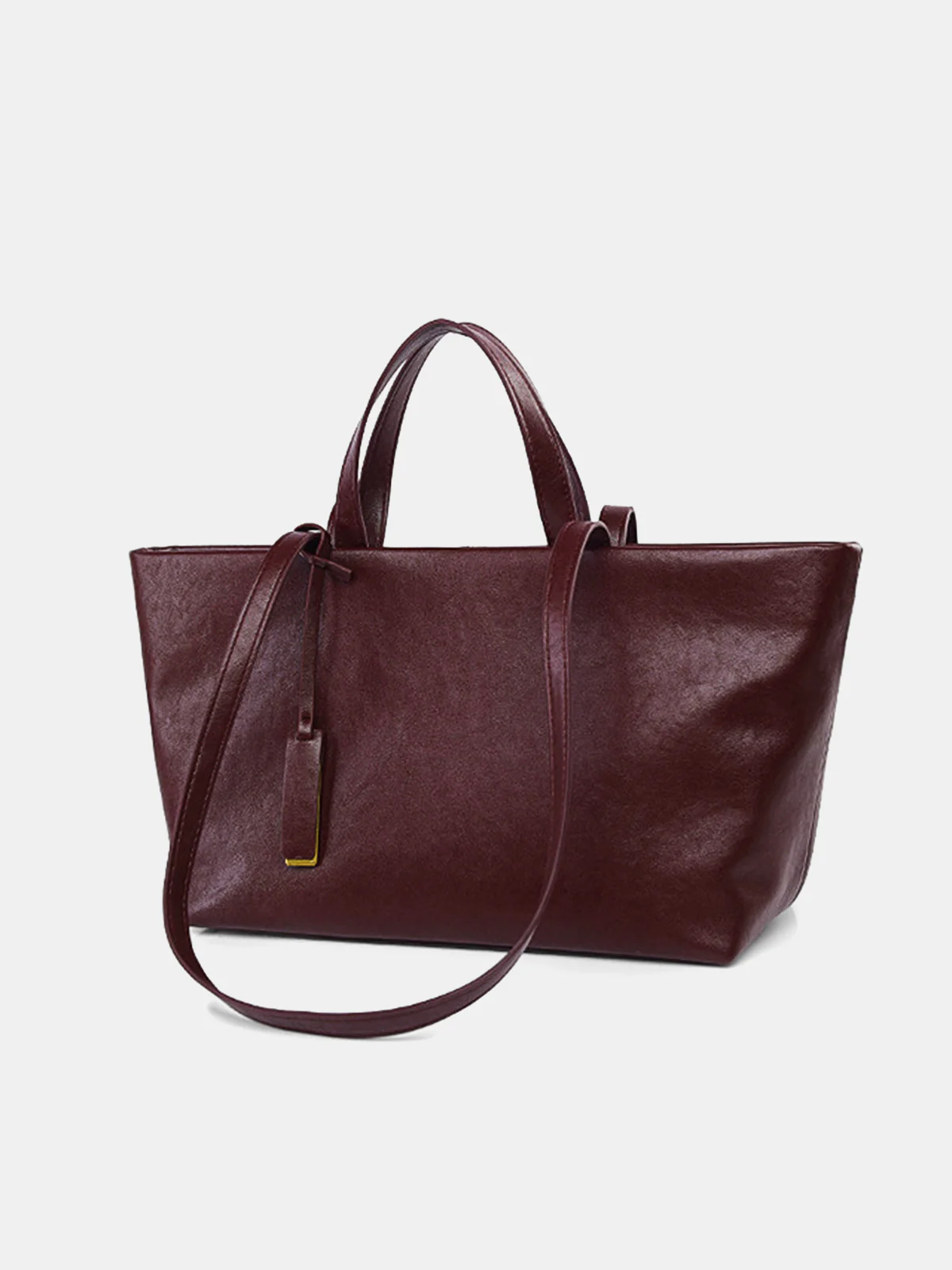 Faux Leather Large-Capacity Tote Bag - Image 3
