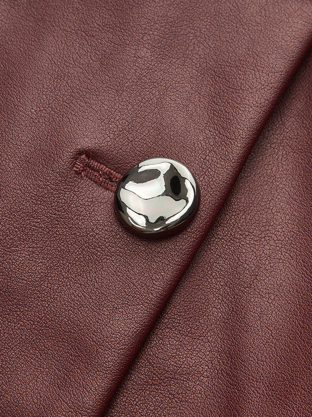 Faux Leather Metal Button Vest - Image 7