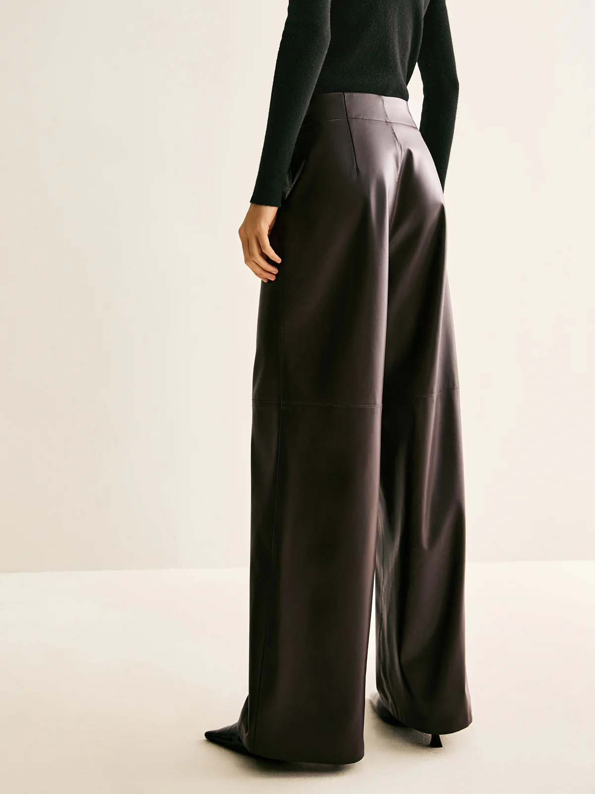 Faux Leather Mid Waist Pants - Image 6