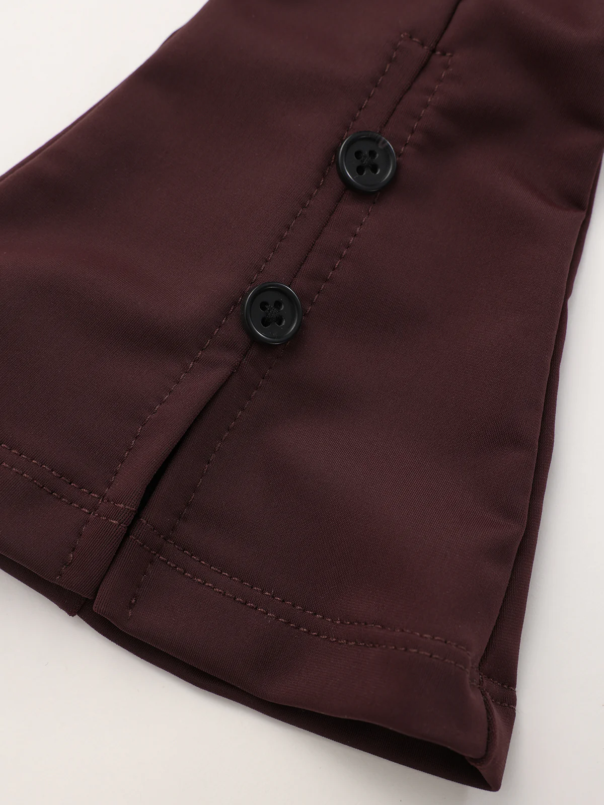 Faux Leather Panel Lantern Sleeve Blouse - Image 5