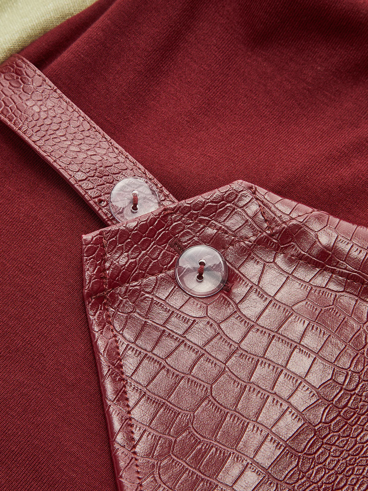 Faux Leather Paneled Knit Mini Dress - Image 5
