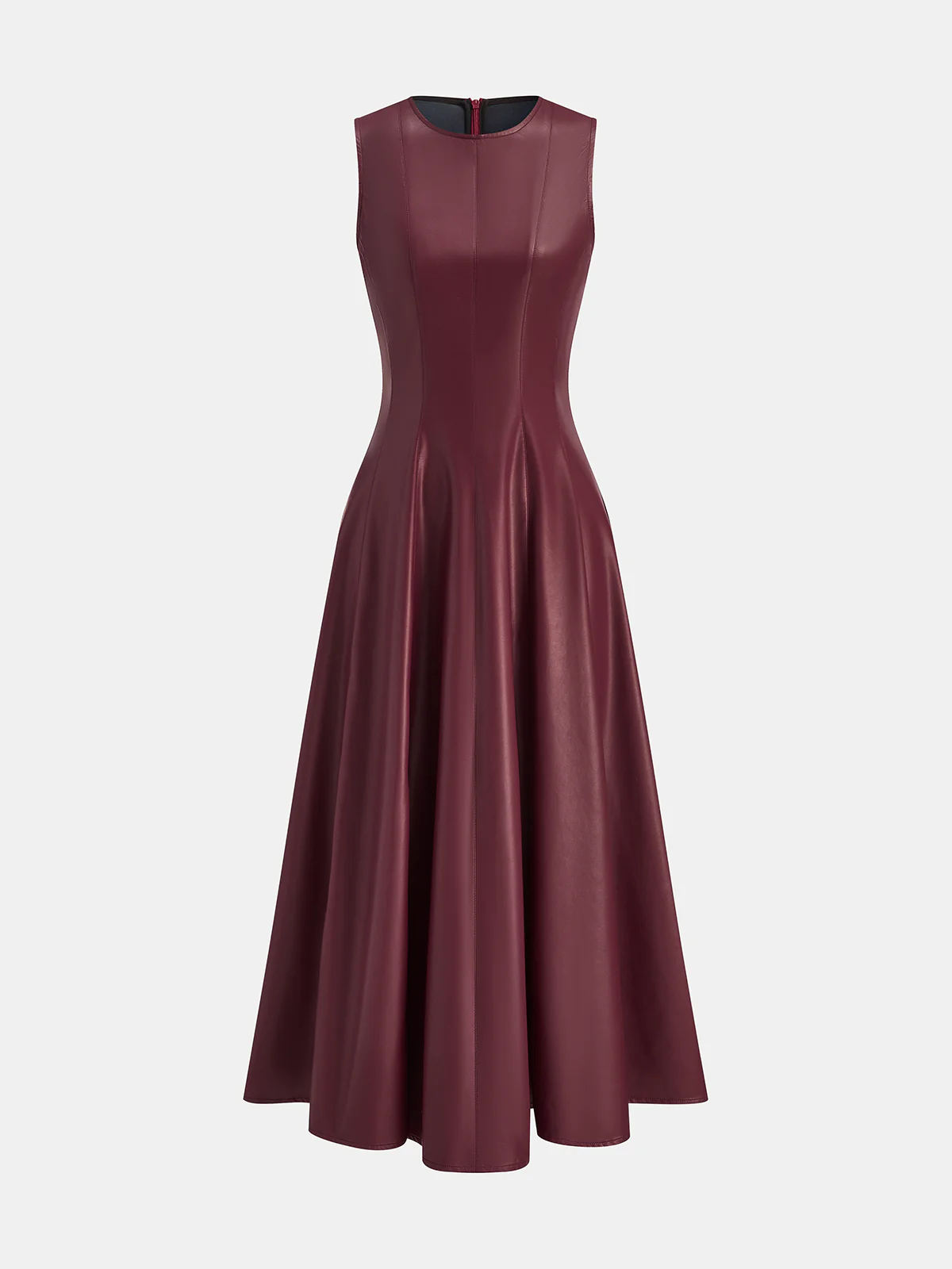 Faux Leather Pleated Dress - Image 2