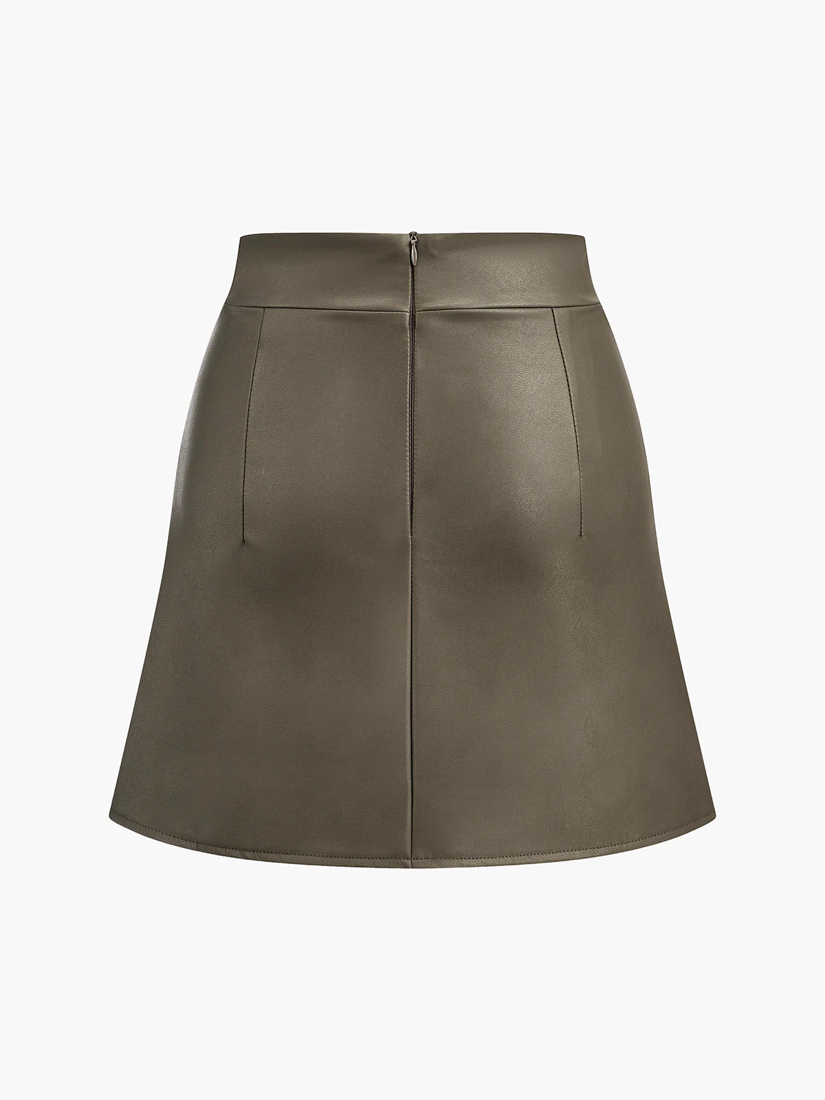 Faux Leather Pleated Skirt - Image 2