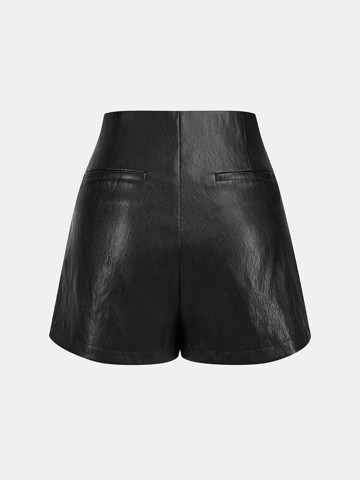 Faux Leather Ruched Mini Skort - Image 2