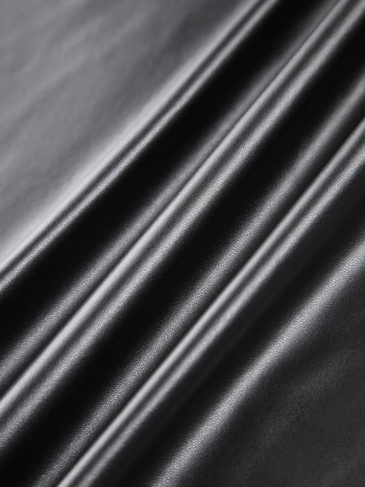 Faux Leather Ruched Slit Midi Skirt - Image 6