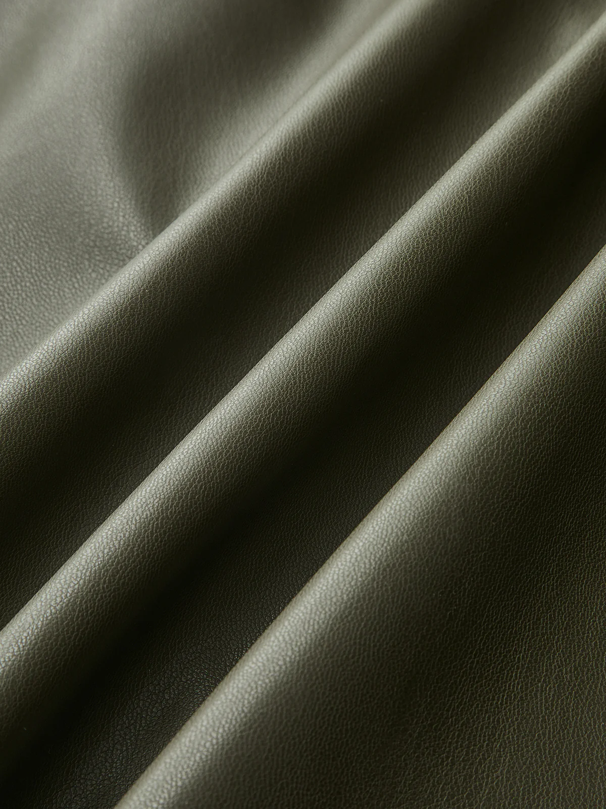 Faux Leather Shirt Dress with Draped Detail - Image 4