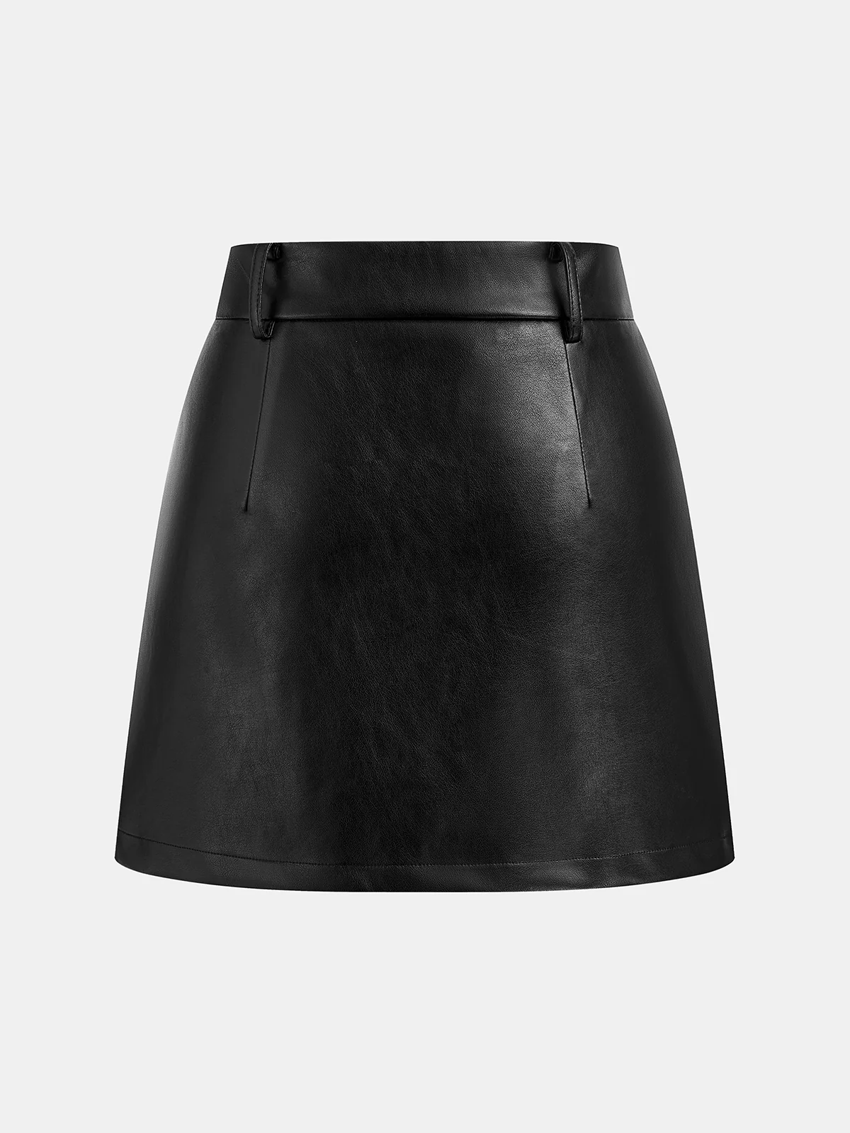 Faux Leather Slit Mini Skirt - Image 3