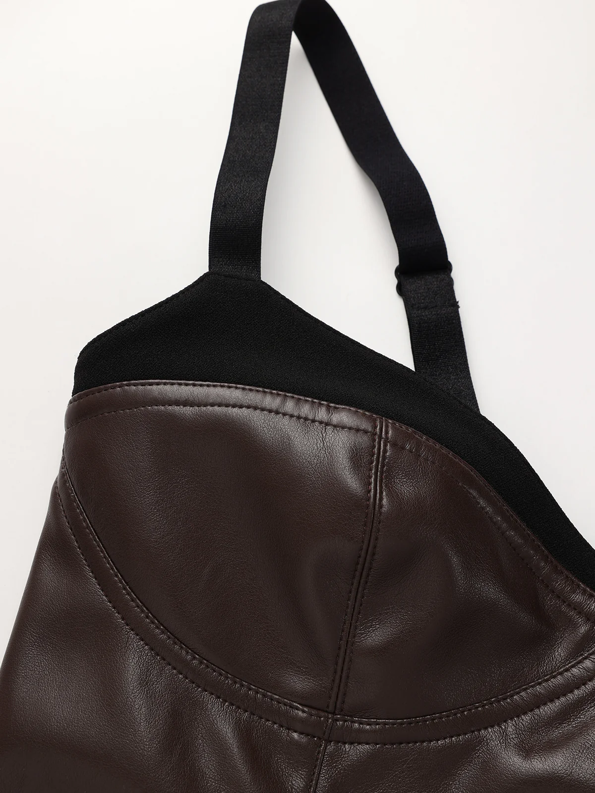 Faux Leather Sweetheart Neckline Slip Midi Dress - Image 8