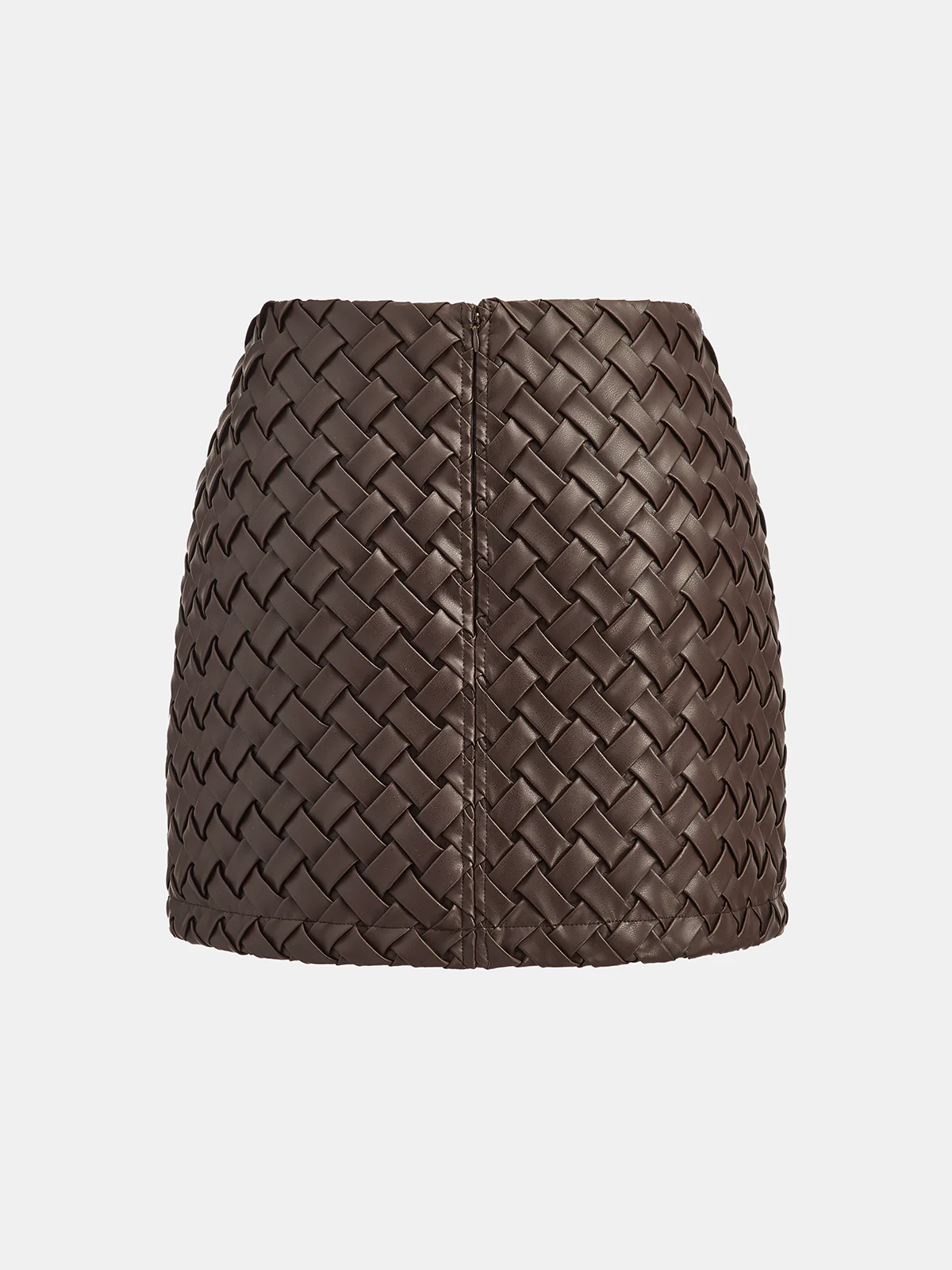 Faux Leather Woven Mini Skirt - Image 10