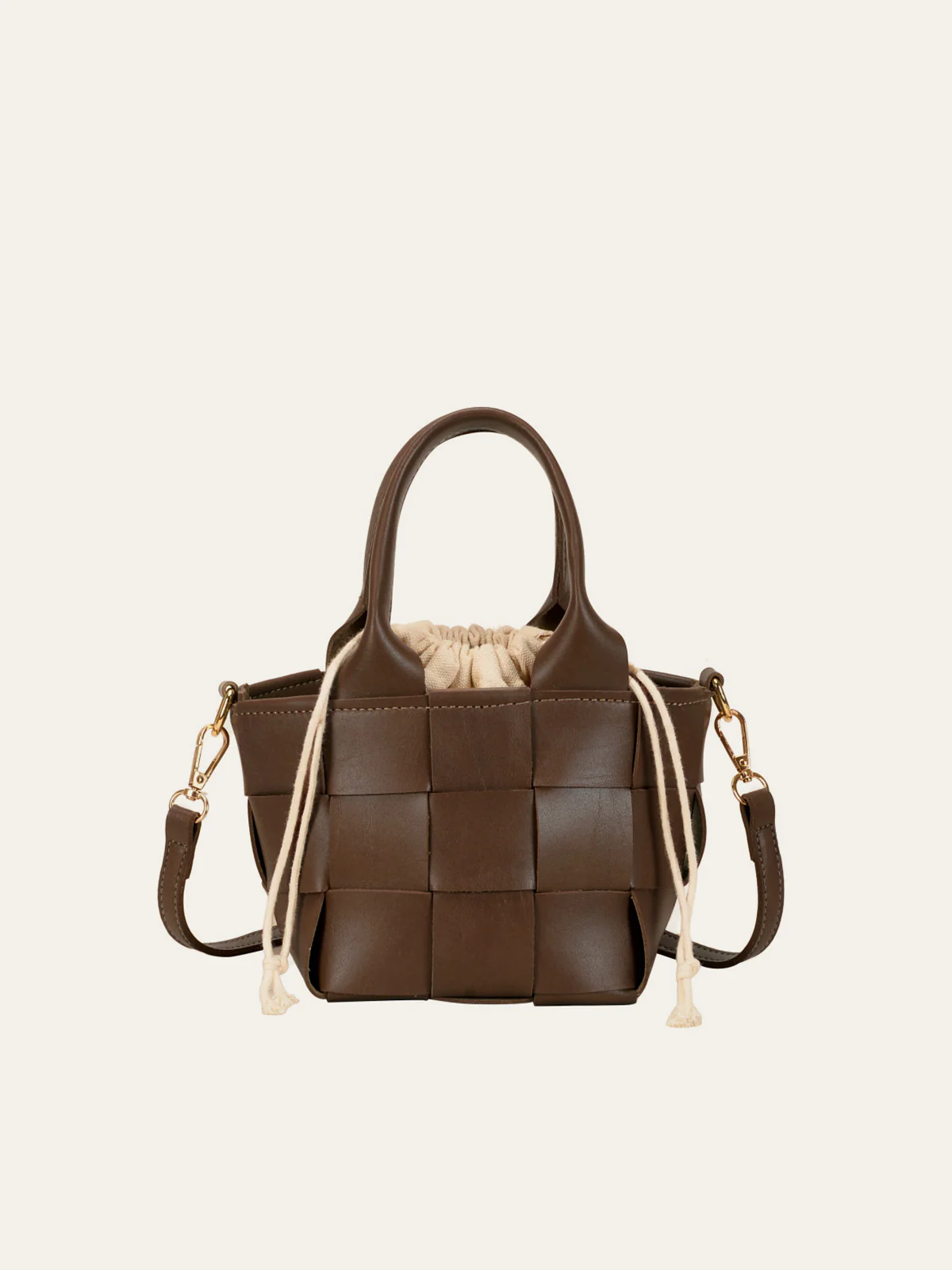 Faux Leather Woven Tote Bag - Image 2