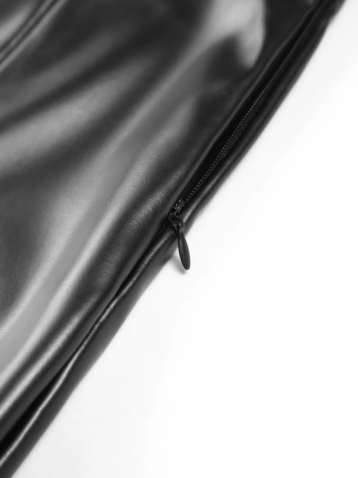 Faux Leather Zippered Flare Pants - Image 4
