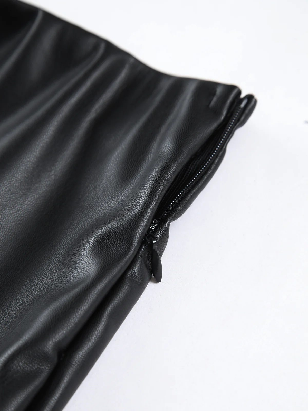 Faux Leather Zippered Mini Skirt - Image 4
