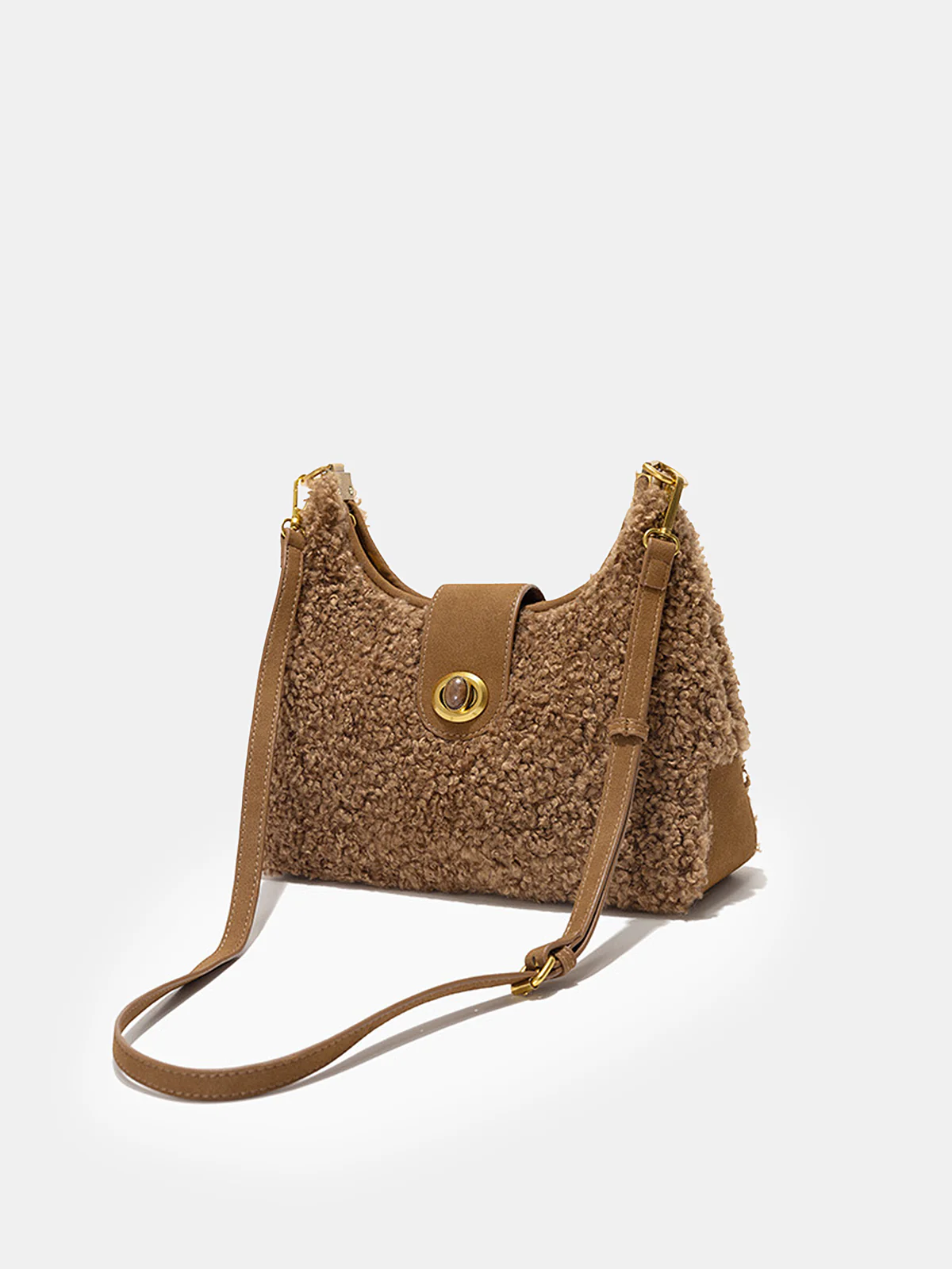 Faux Shearling Hobo Bag - Image 6