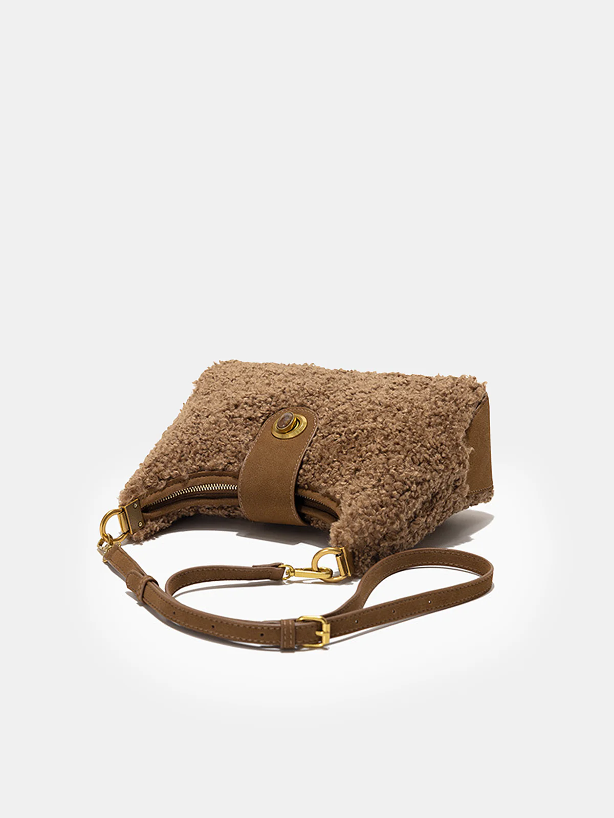 Faux Shearling Hobo Bag - Image 7