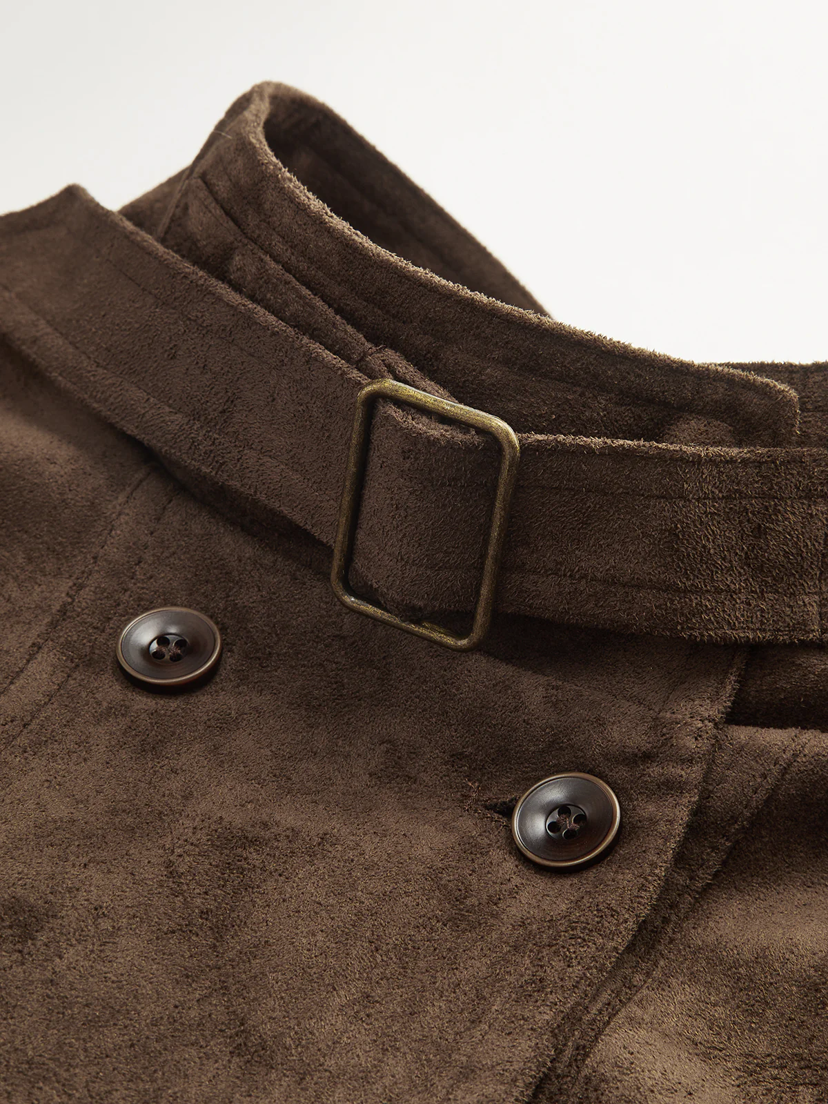 Faux Suede Cropped Biker Jacket - Image 4