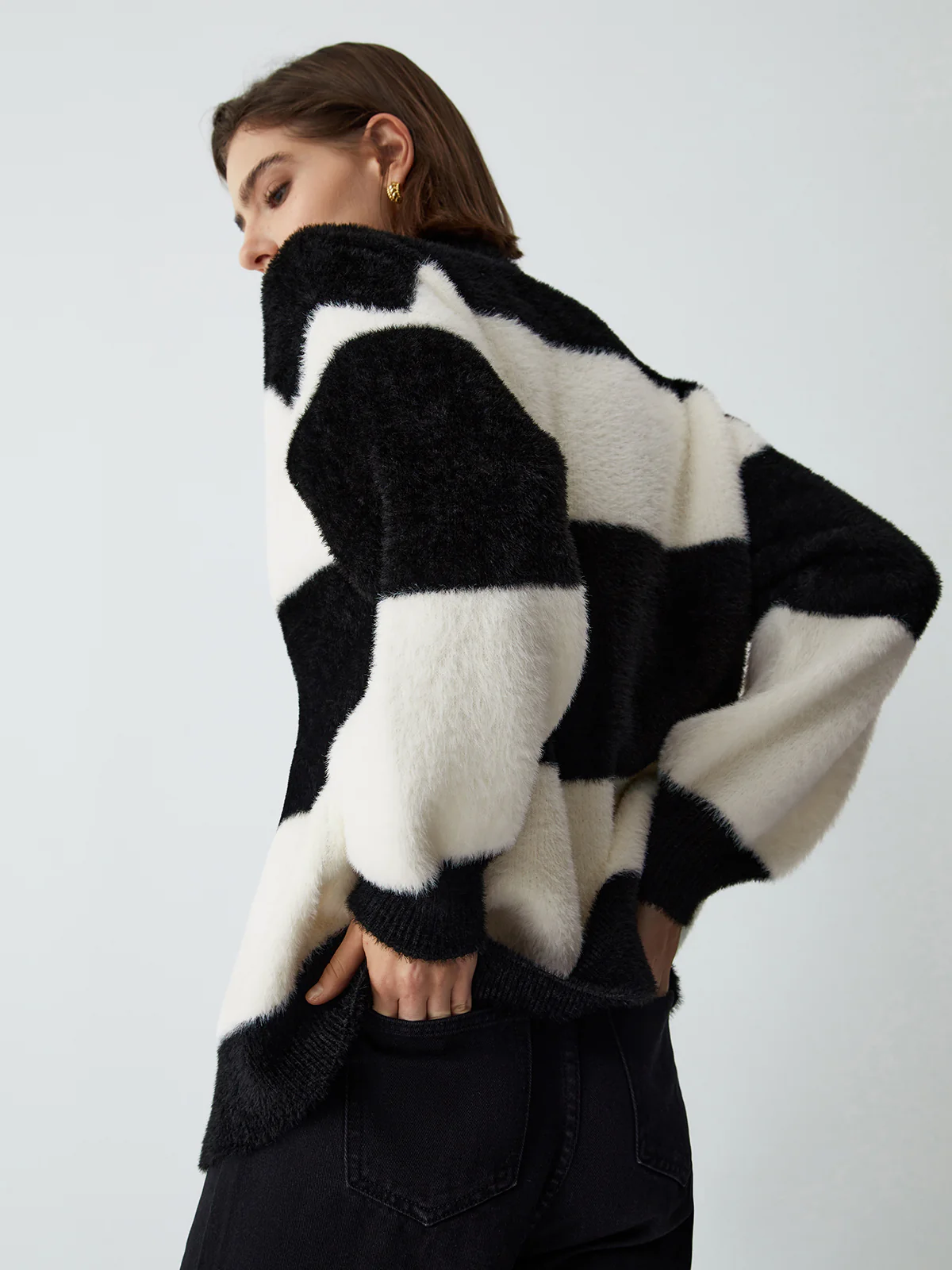 First Choice Stripe Fuzzy Cardigan - Image 6
