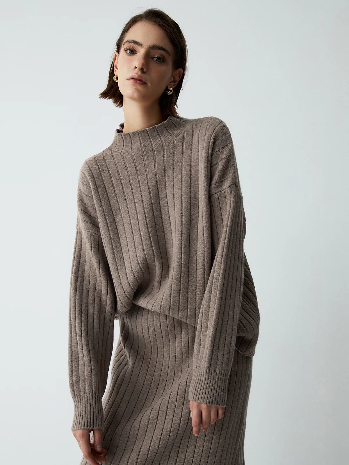 First Choice Two Piece Rib Knit Skirt Set - Image 5