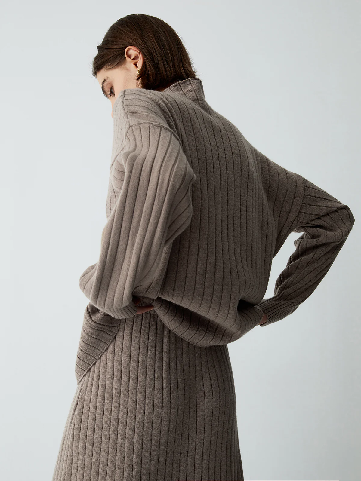 First Choice Two Piece Rib Knit Skirt Set - Image 6