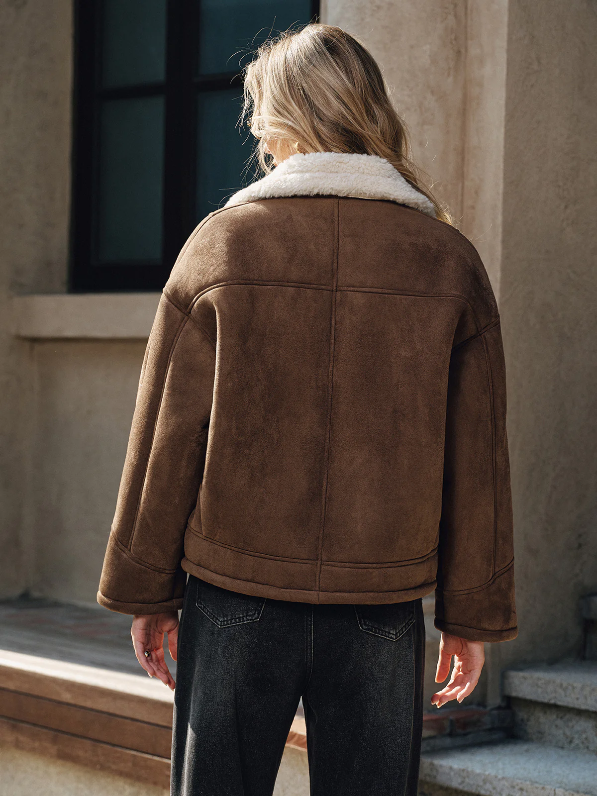 Fleece Lined Lapel Coat - Image 5
