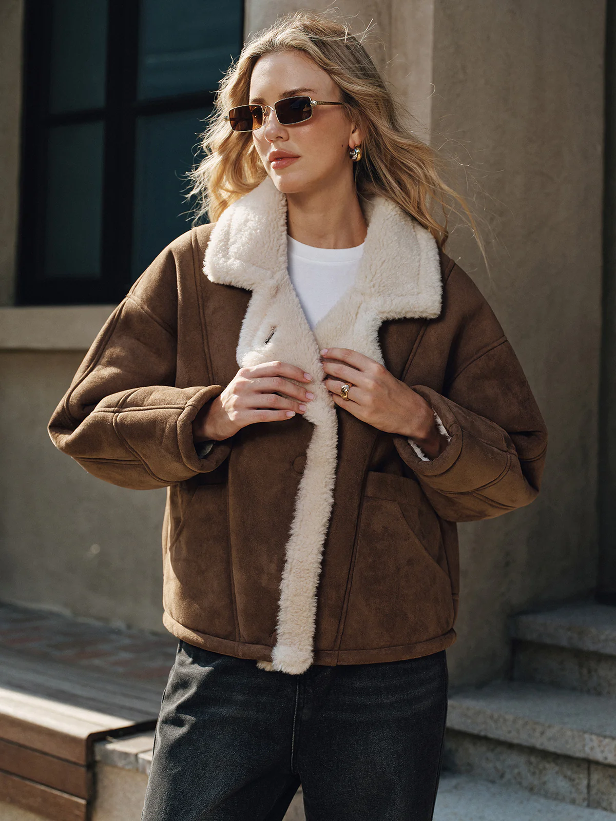 Fleece Lined Lapel Coat - Image 7