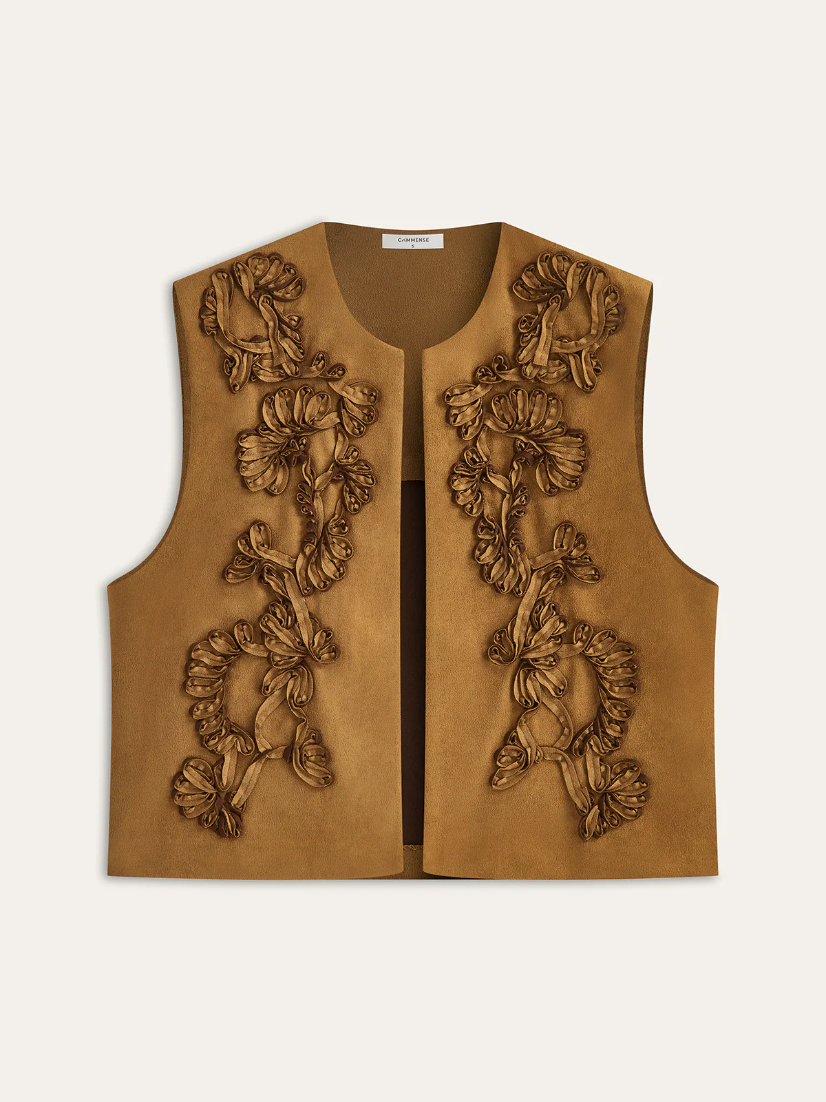 Floral Applique Suede Effect Vest - Image 4